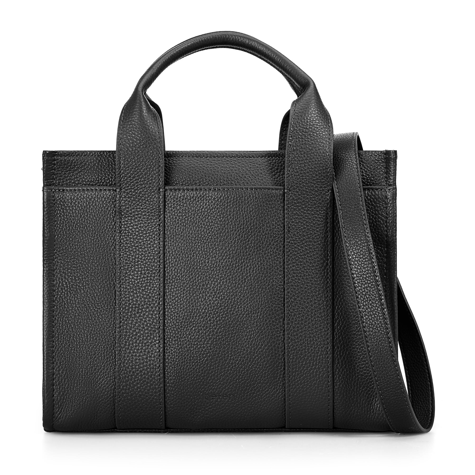 befen Genuine Leather The Small Tote Bag for Women Trendy, Designer Top Handle Satchel Crossbody Handbag with RFID Card Slots - Black
