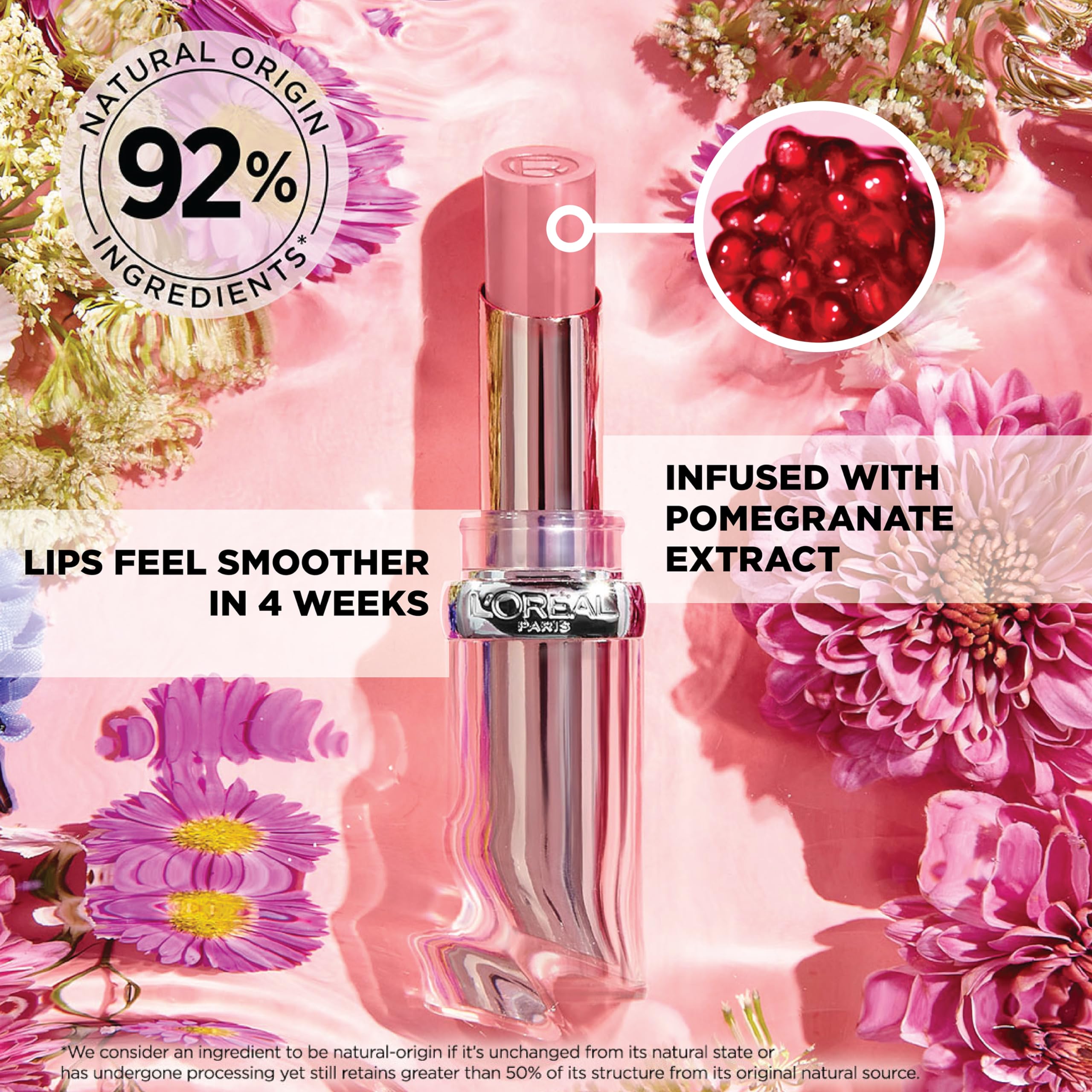 L'Oreal Paris Glow Paradise Hydrating Balm-in-Lipstick with Pomegranate Extract, Rose Mirage, 0.1 Oz