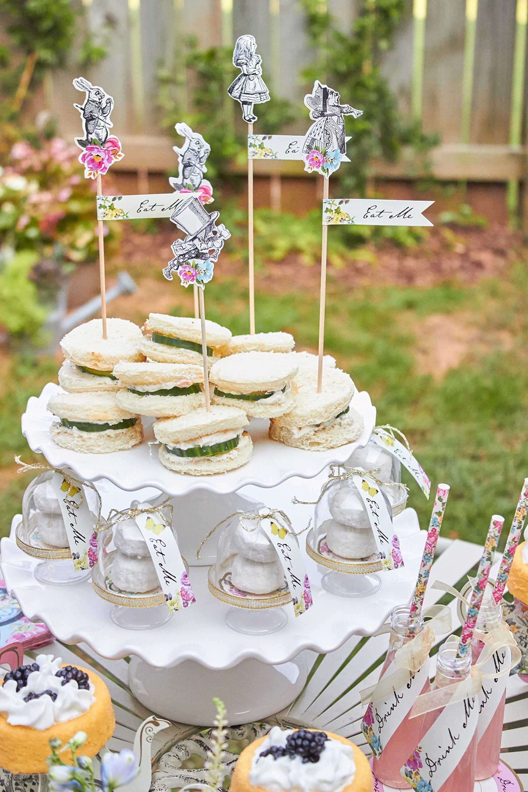 Talking Tables Truly Alice Mad Hatter Cake Domes for a Tea Party or Wedding, Multicolor (6 Pack)