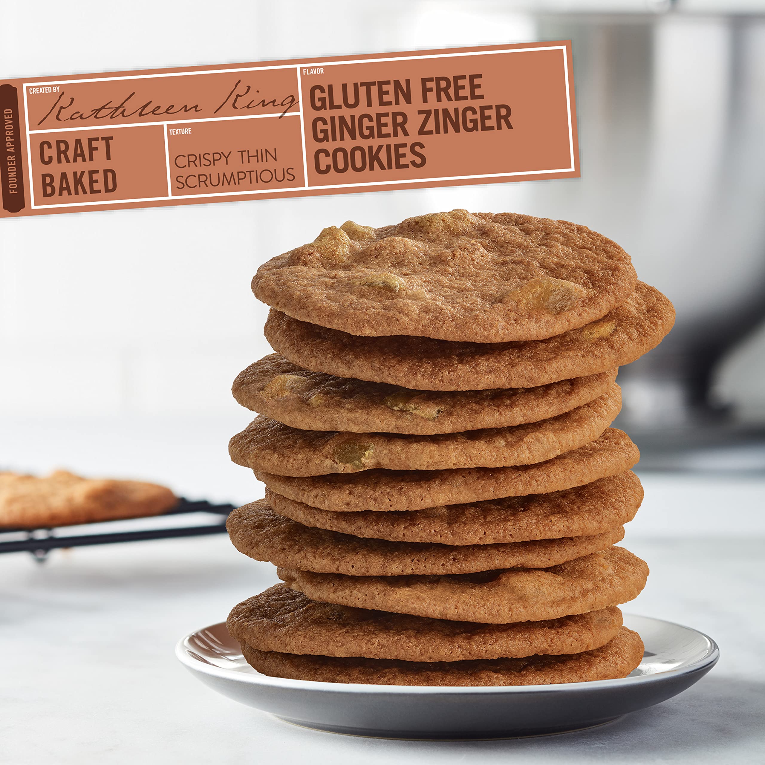 Tate's Bake Shop Gluten Free Ginger Zinger Cookies, 4 - 7 oz Bags