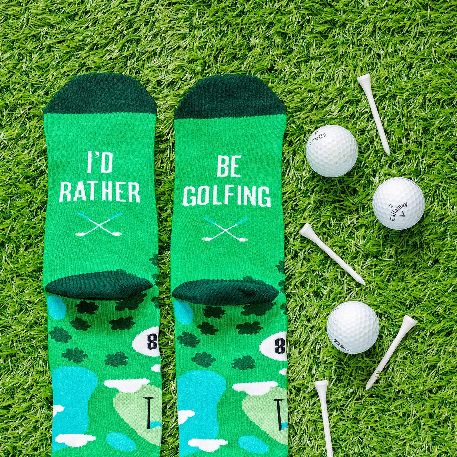 Lavley I'd Rather Be Golfing Socks - Unique Golf Gift Idea for Men - Unisex, One Size