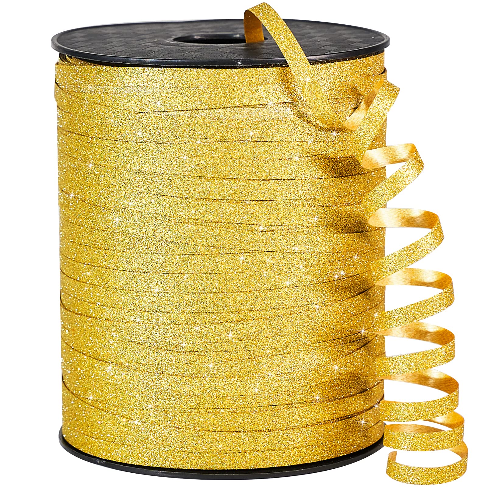 PartyWoo Gold Ribbon - 500 Yard Curling Ribbon for Crafts, Balloons, Gift Wrapping, Florist Flowers (1 Roll)