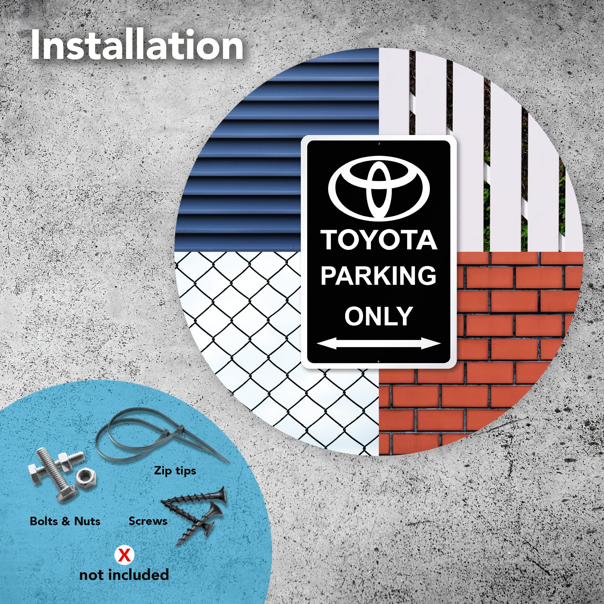 Toyota Parking Only Sign - 8x12 Aluminum Supra Gifts for Men - Black Toyota Signs for Garage, Bar, Man Cave