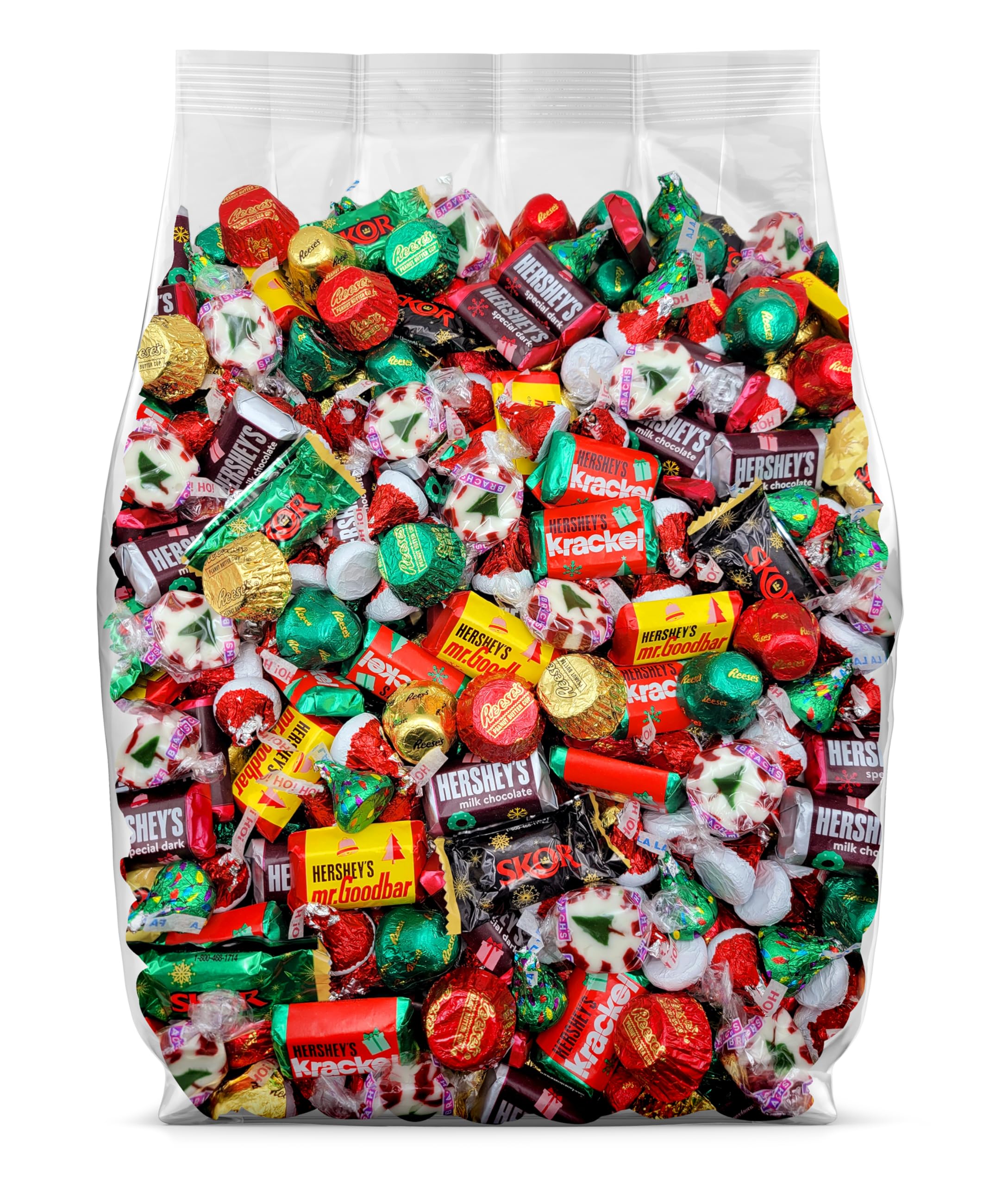 Christmas Assorted Chocolate Candy Variety Pack - 2lb Bulk Christmas Candy Individually Wrapped - Holiday Candy for Stocking Stuffers, Christmas Party Favors, and Holiday Gift Bags - 2 Pound Christmas Candy Bulk Pack