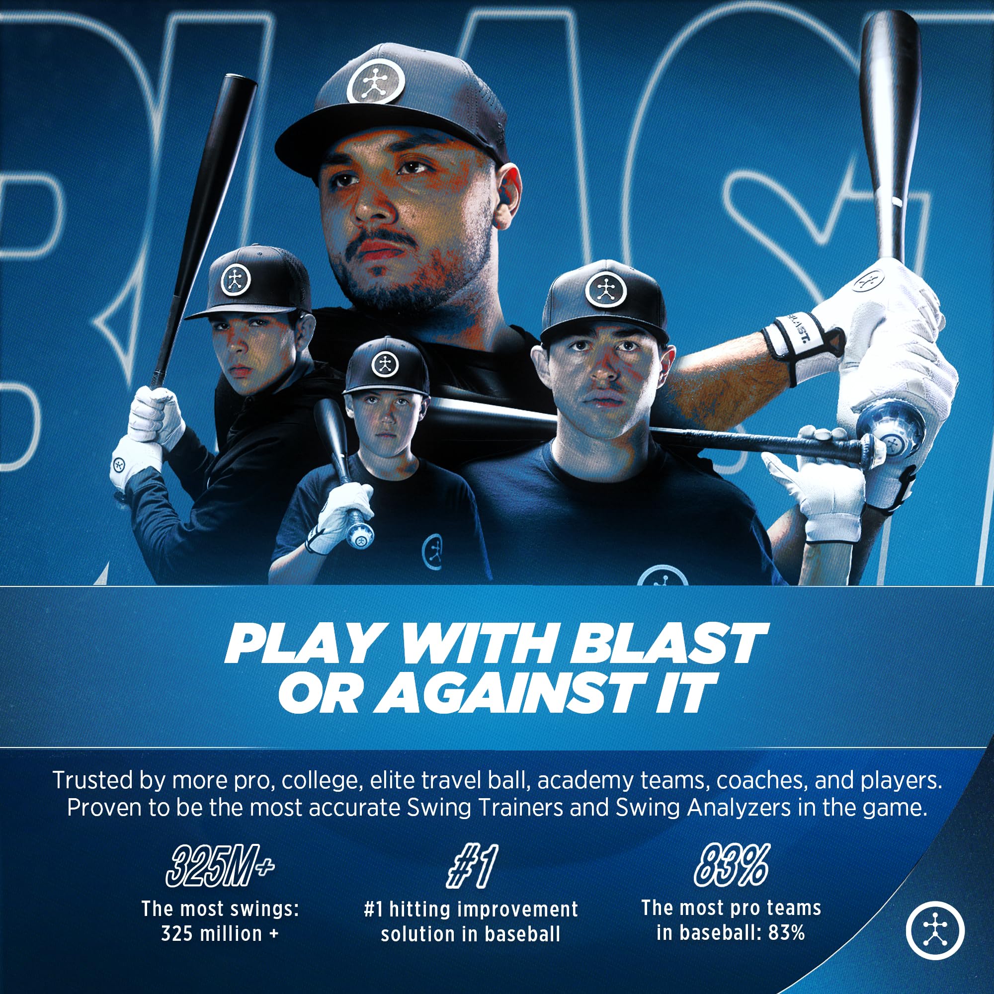 Blast Baseball Swing Analyzer - Improve Your Swing at Every Level - Real-time Feedback, Swing Metrics, Video Capture Highlights, Track Performance (GEN3 Sensor)