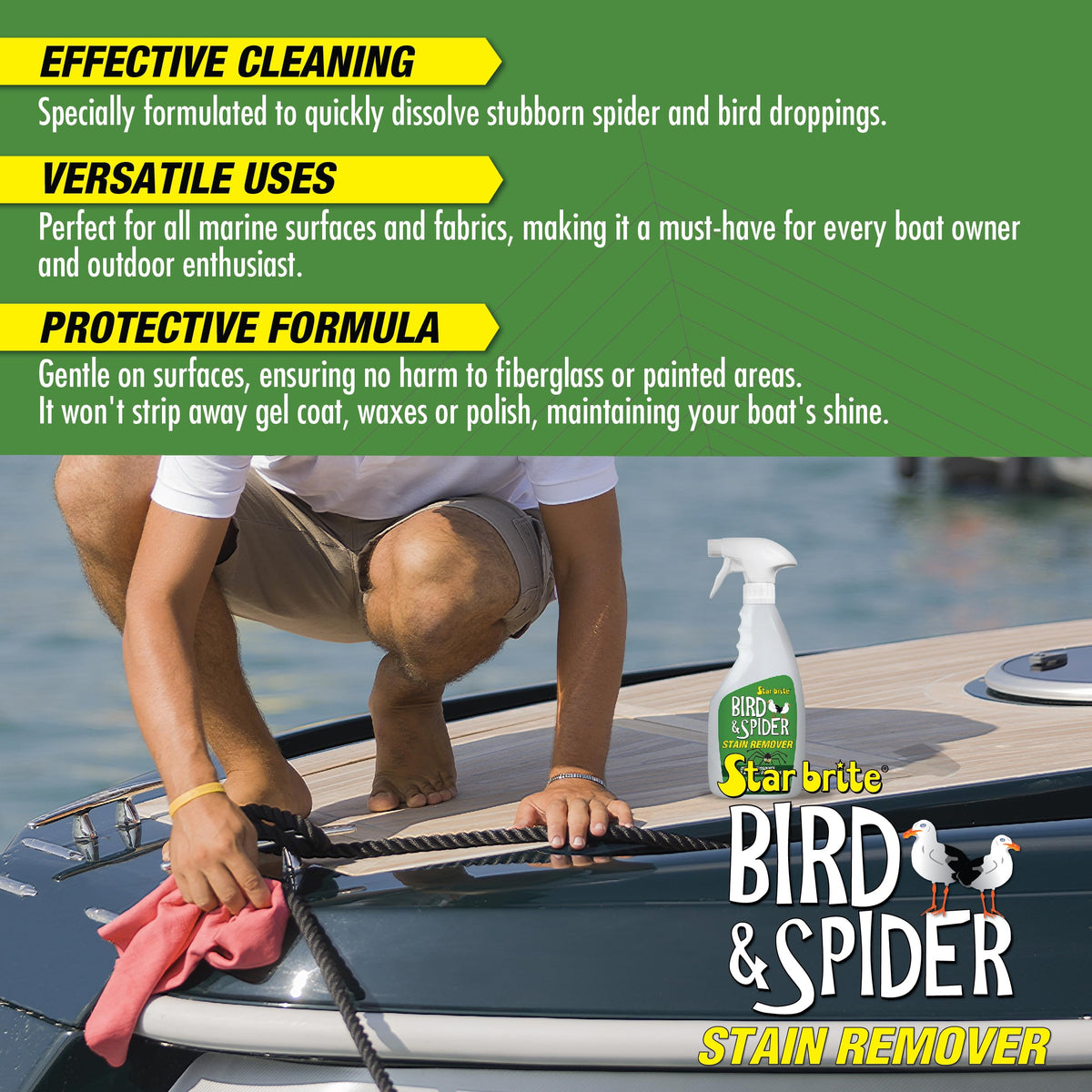 Star Brite 095122P Spider & Bird Stain Remover, 22 oz., White