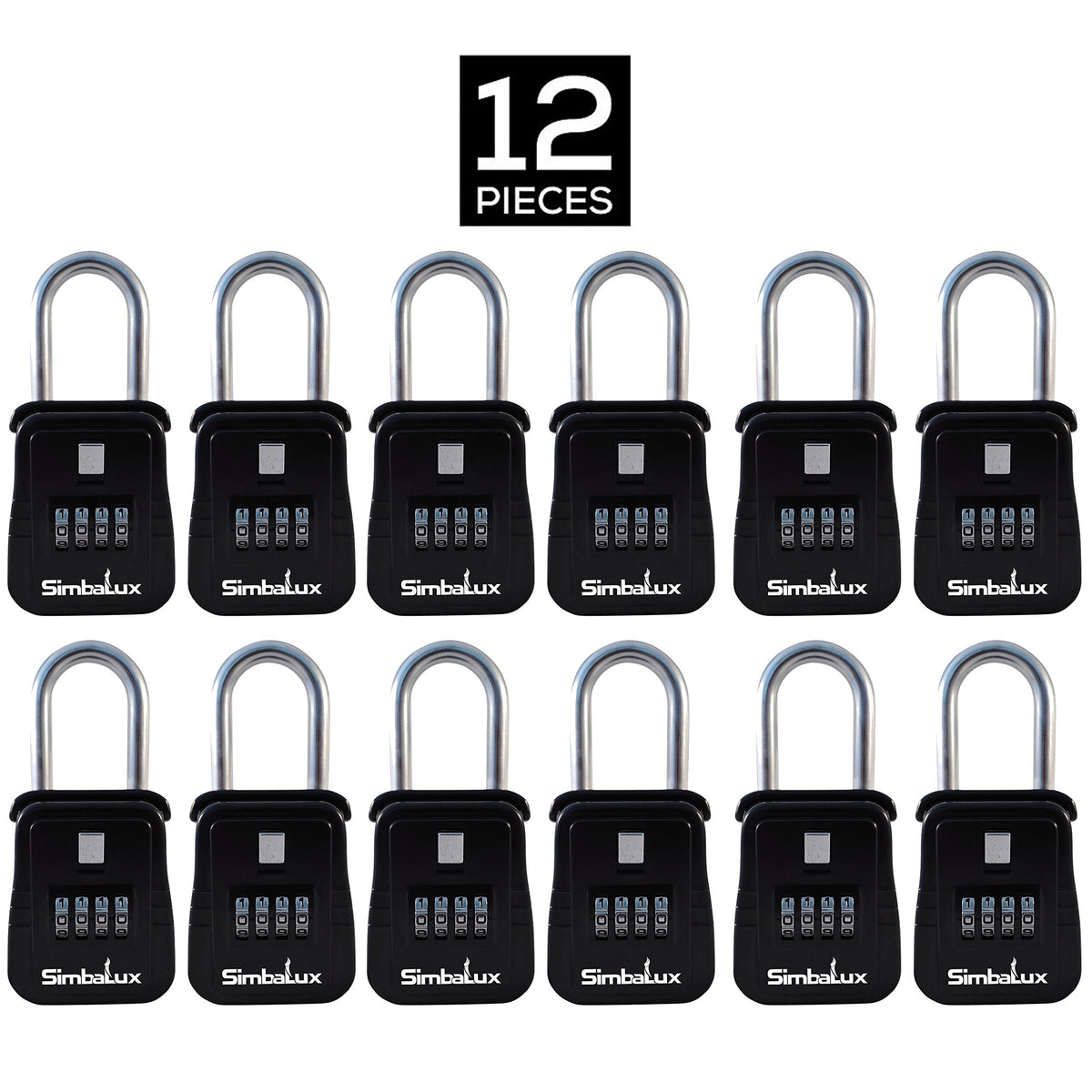 Combo Realtor Lockbox [12 Pack] by SimbaLux Quality 4 Digit Numeric Combination Real Estate Lock Box