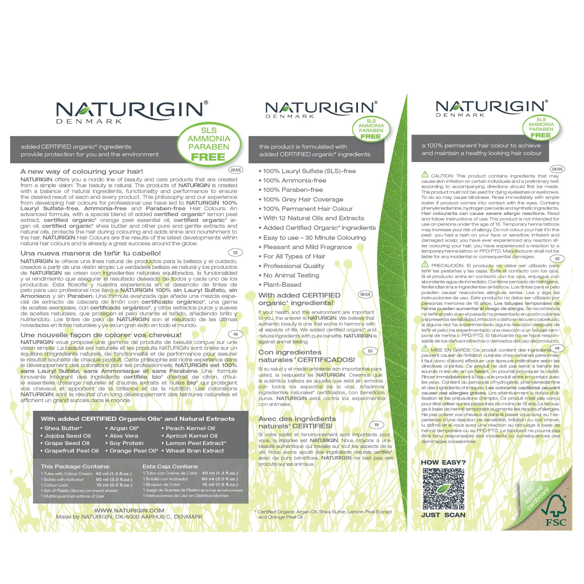 Naturigin Permanent Hair Dye, 4.0 Brown, Ammonia and Paraben Free, up to 100% Gray Hair Coverage, Long Lasting, Vegan, Cruelty Free