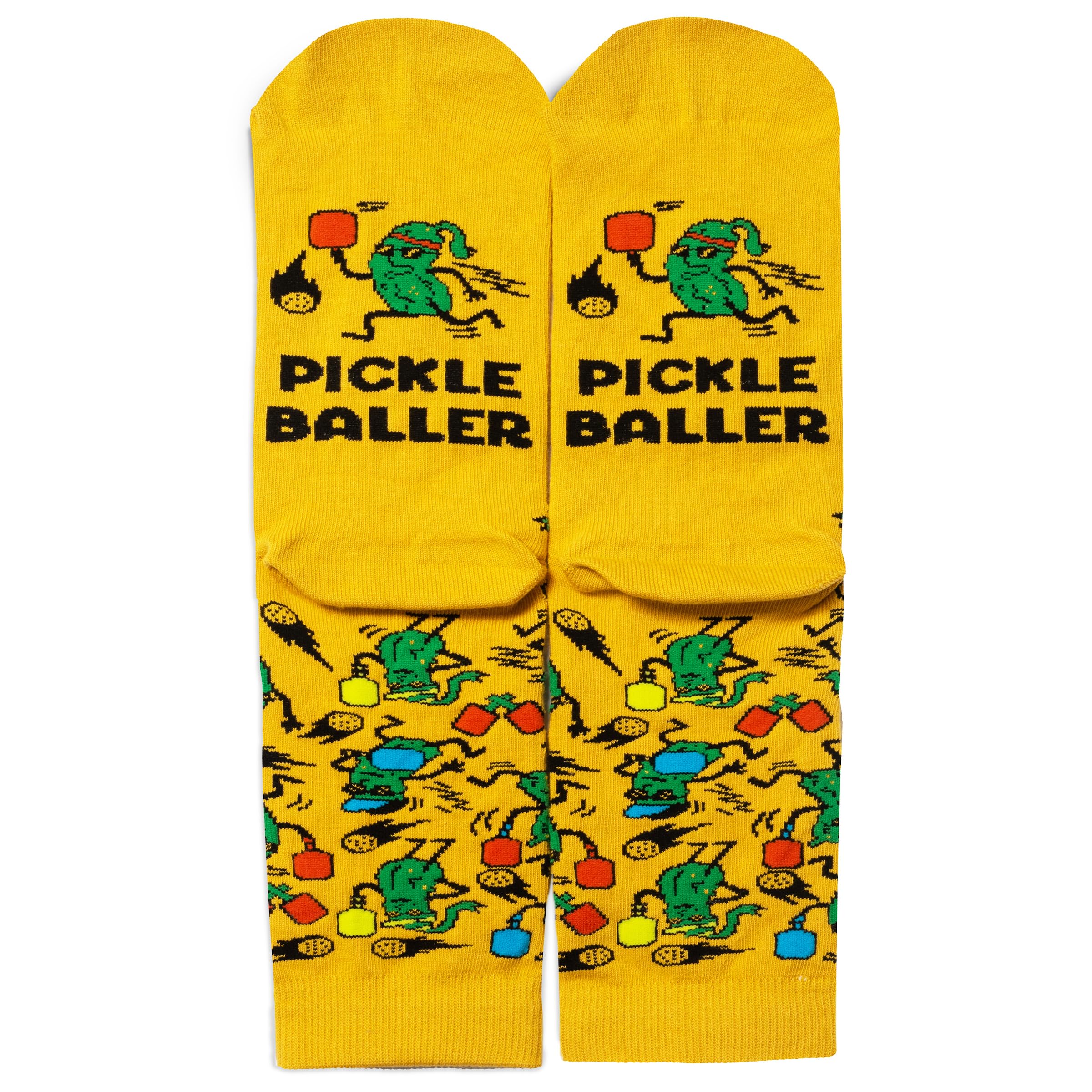 Lavley Pickle Baller Funny Socks for Pickleball Gifts for Men and Women (Uniex, One Size Fits Most)