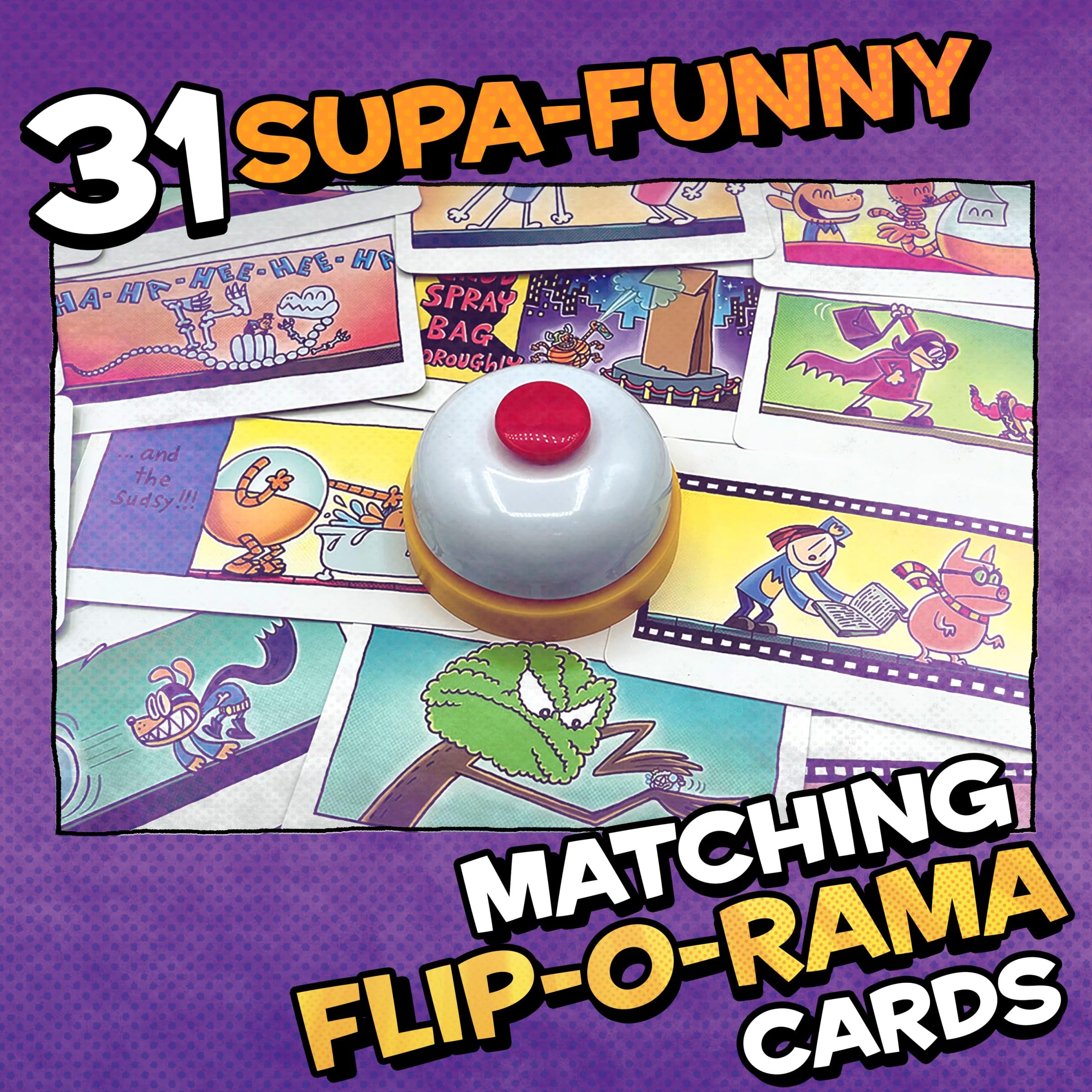 University Games, Dog Man Flip-o-Rama Card Matching Game, Based on The Dog Man Books Series, for 2 or More Players Ages 6 and Up