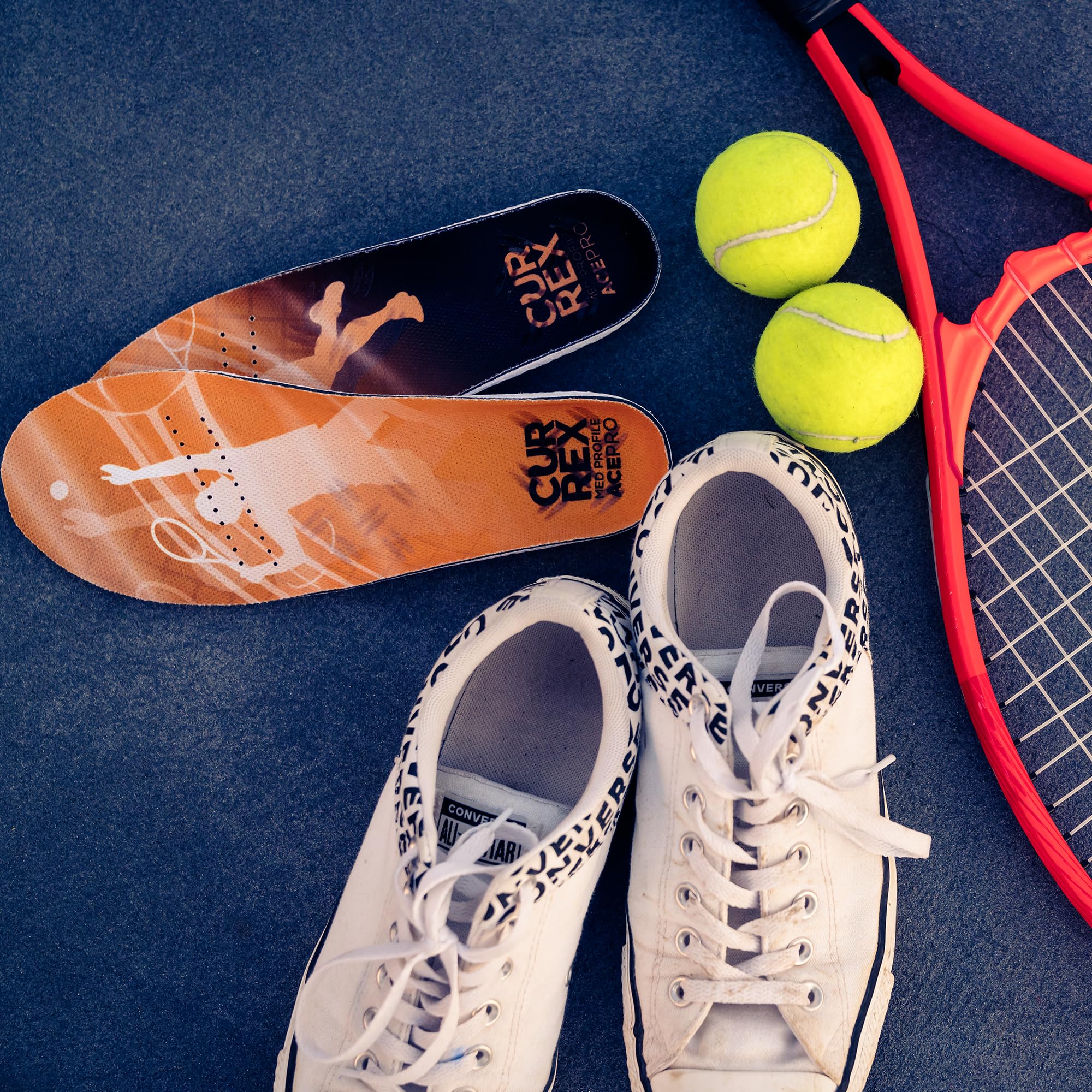 CURREX AcePro - Arch Support Insoles for Tennis, Basketball, Volleyball, Padel, Increase Performance & Agility, Court Based Sports Inserts, Men and Women – Low Arch, Small