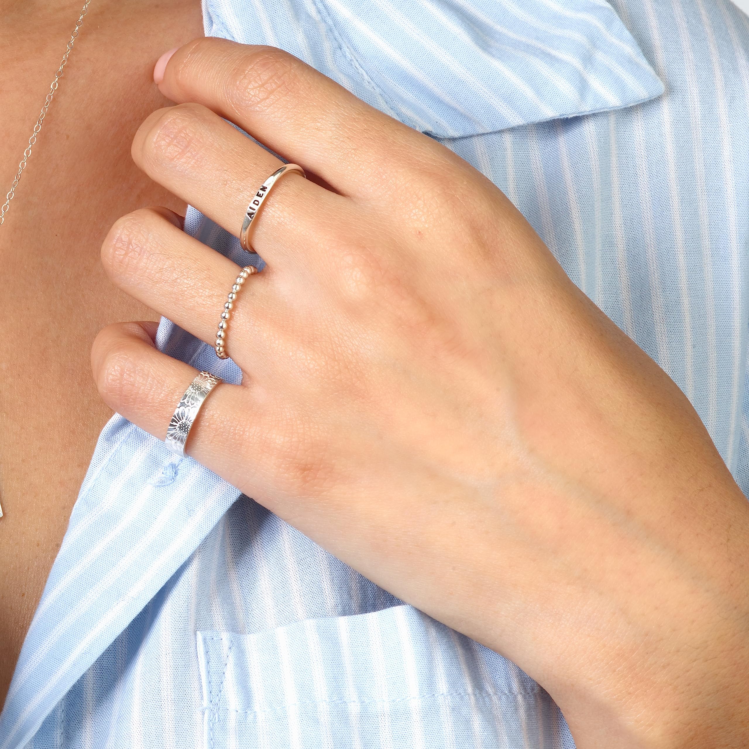 Teeny Tiny Stacking Sterling Silver Ring By Hannah Design Personalized Ring