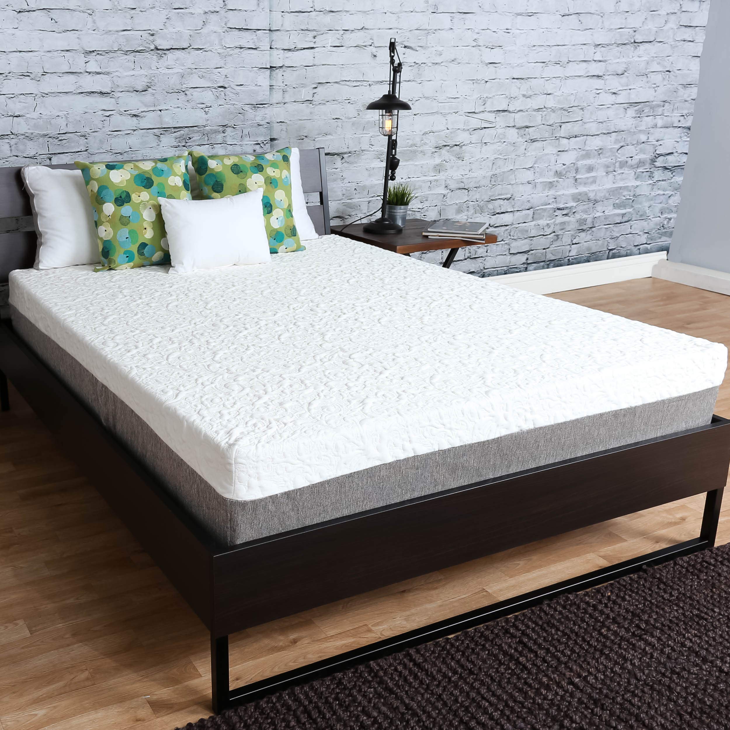 Travel Happy New Item 10 INCH Graphite Gel Memory Foam Mattress for Medium Comfort with A Premium 8-Way Stretch Cover for More Luxurious Comfort (Queen 60 x 80)