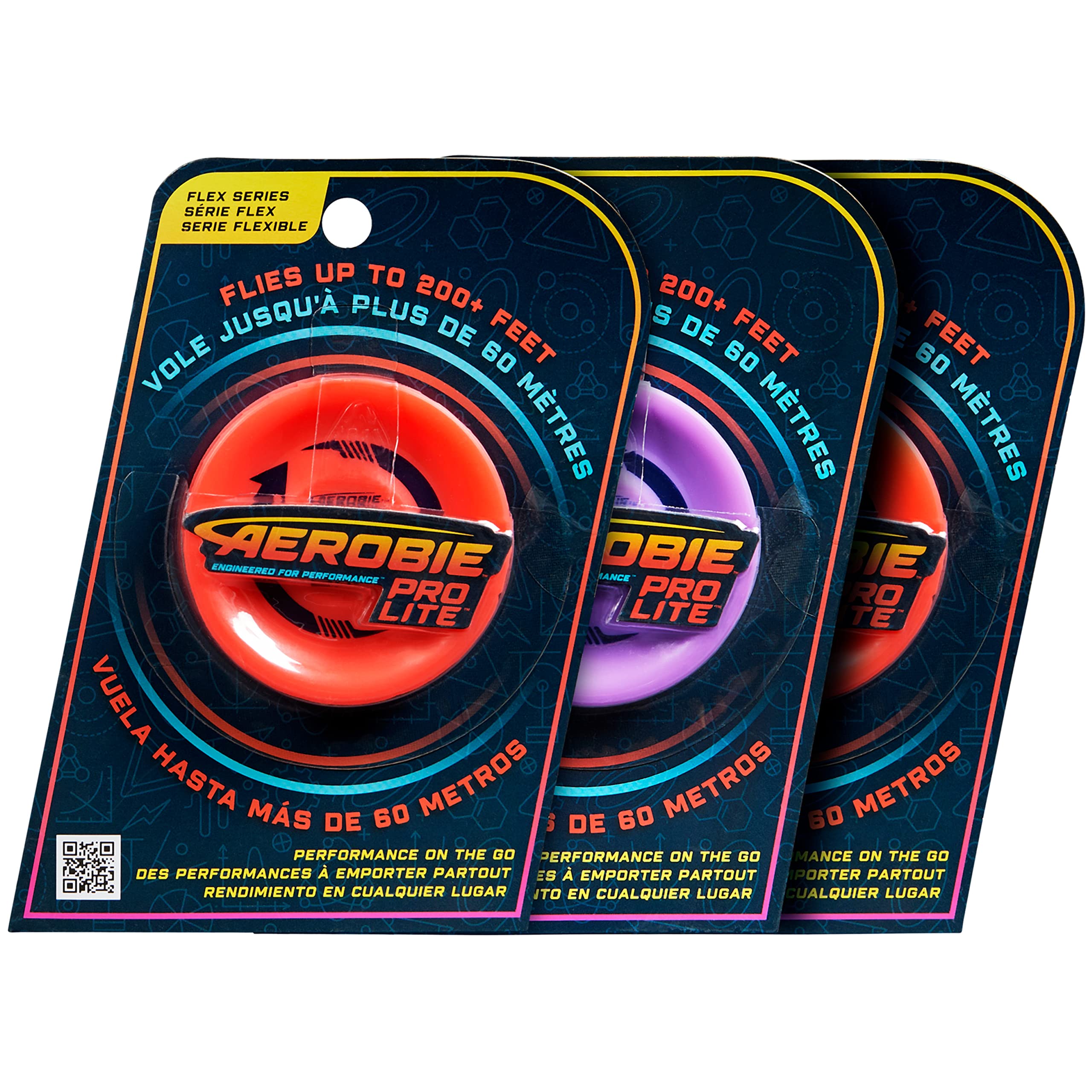 Aerobie Pro Lite 3-Pack Miniature Throwing Discs, Perfect for Kids, Backyard Games & Disc Golf, Outdoor Games for Adults and Family Ages 5 & Up