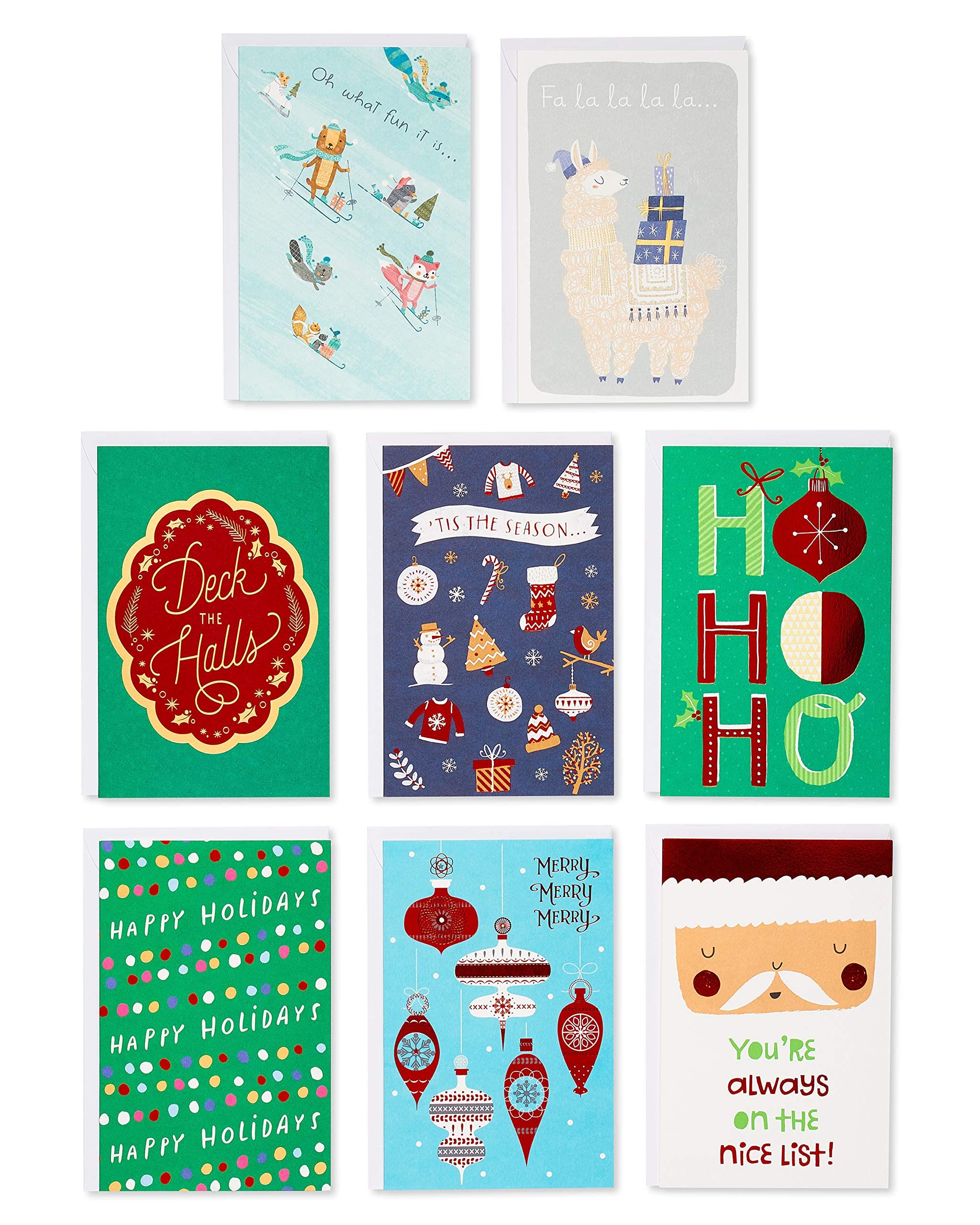 American Greetings Deluxe Christmas and Holiday Cards with Keepsake Box, Cheerful Variety (32-Count)