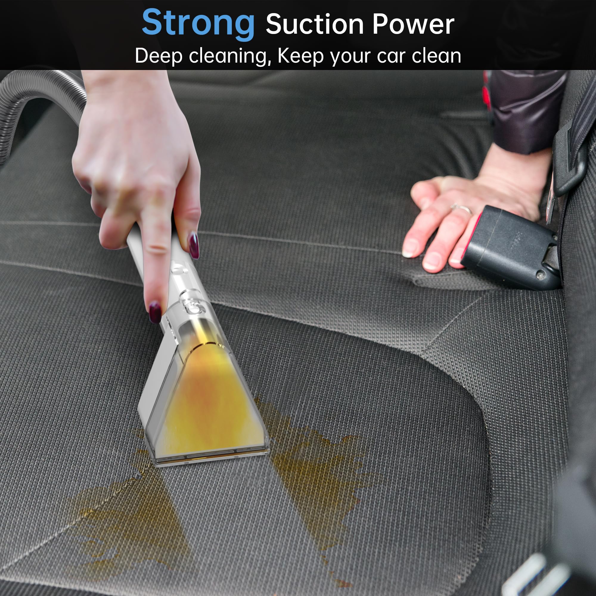 Carpet Cleaner Machine,18Kpa Upgraded Portable Carpet Upholstery Cleaner Machine,500W Powerful Suction Deep Spot Cleaning Machines for Couch,Car Seats,Upholstery&Furniture