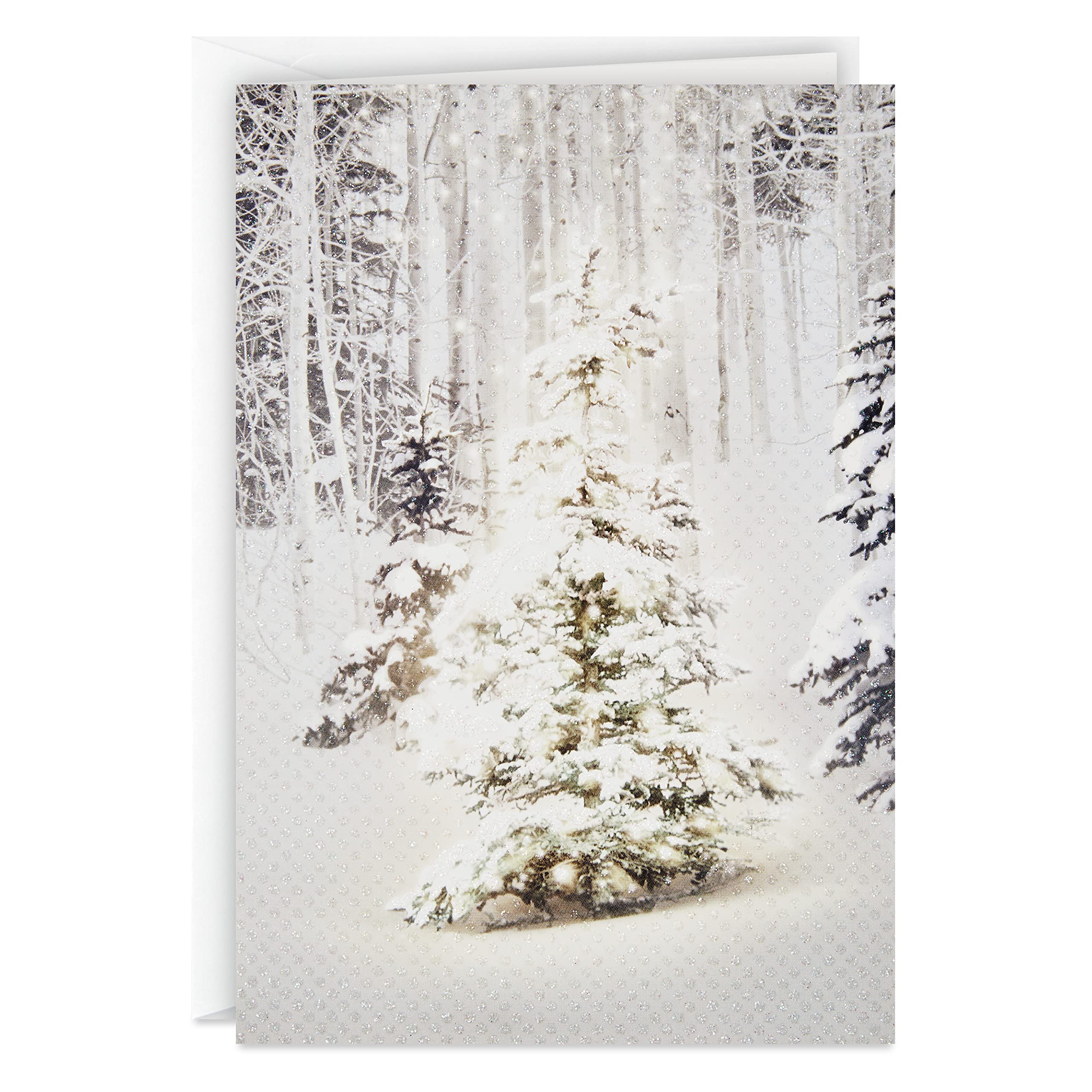 Hallmark Boxed Christmas Cards, Snowy Glowy Tree (16 Cards and Envelopes)