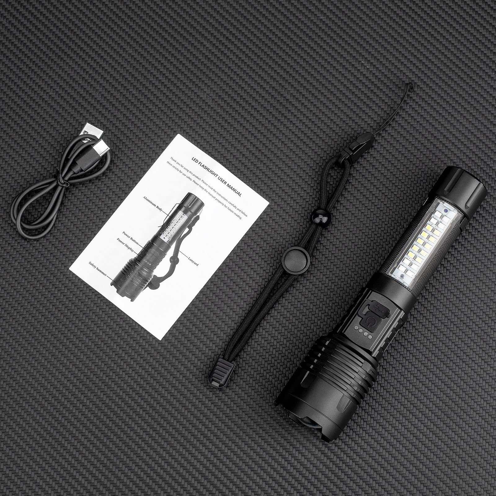 Argicago Flashlights High Lumens Rechargeable - 990000 Lumen Super Bright Flashlight with 7 Modes, IPX6 Waterproof Mid-Size LED Flash Light for Home, Camping, Hiking