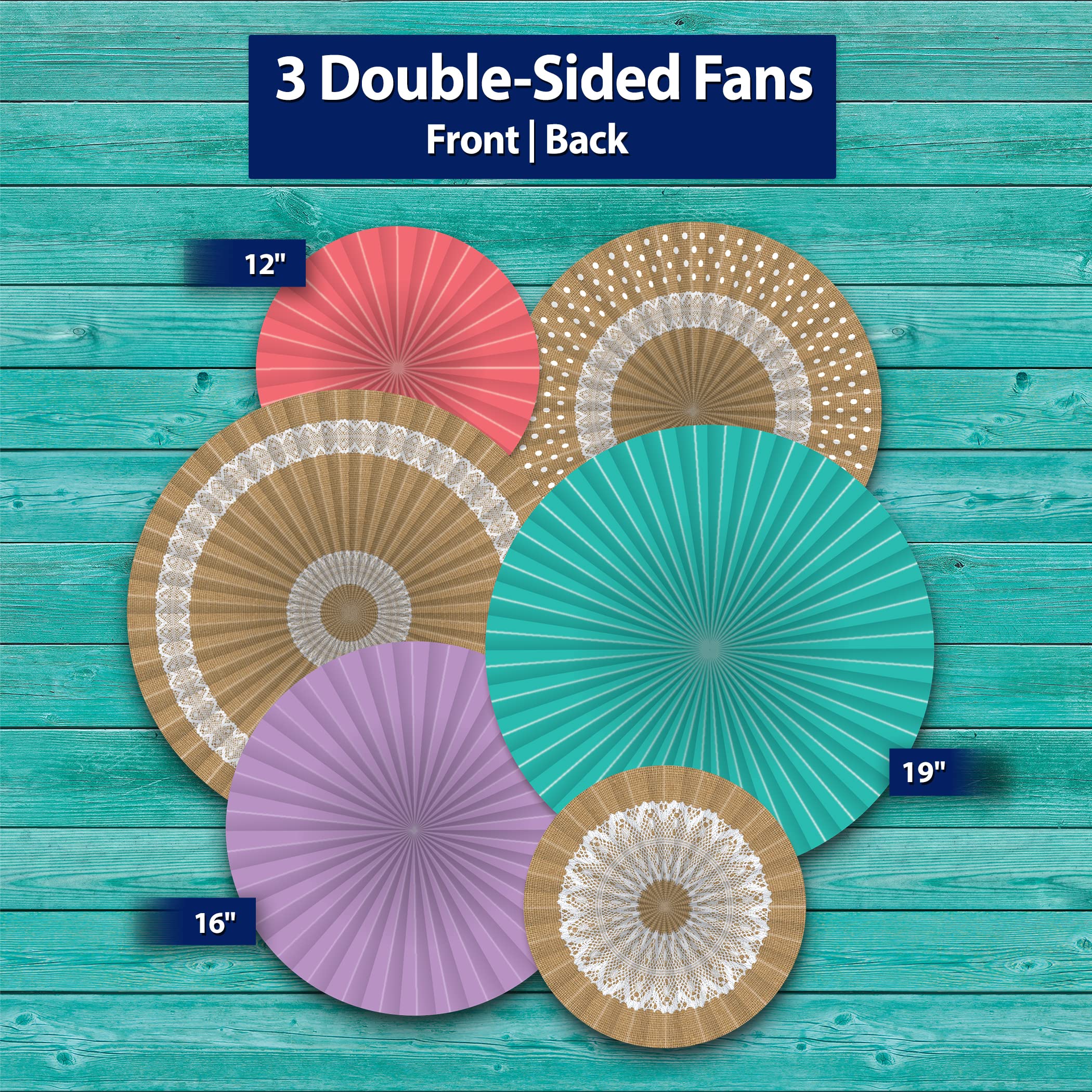 Shabby Chic Burlap Hanging Paper Fans