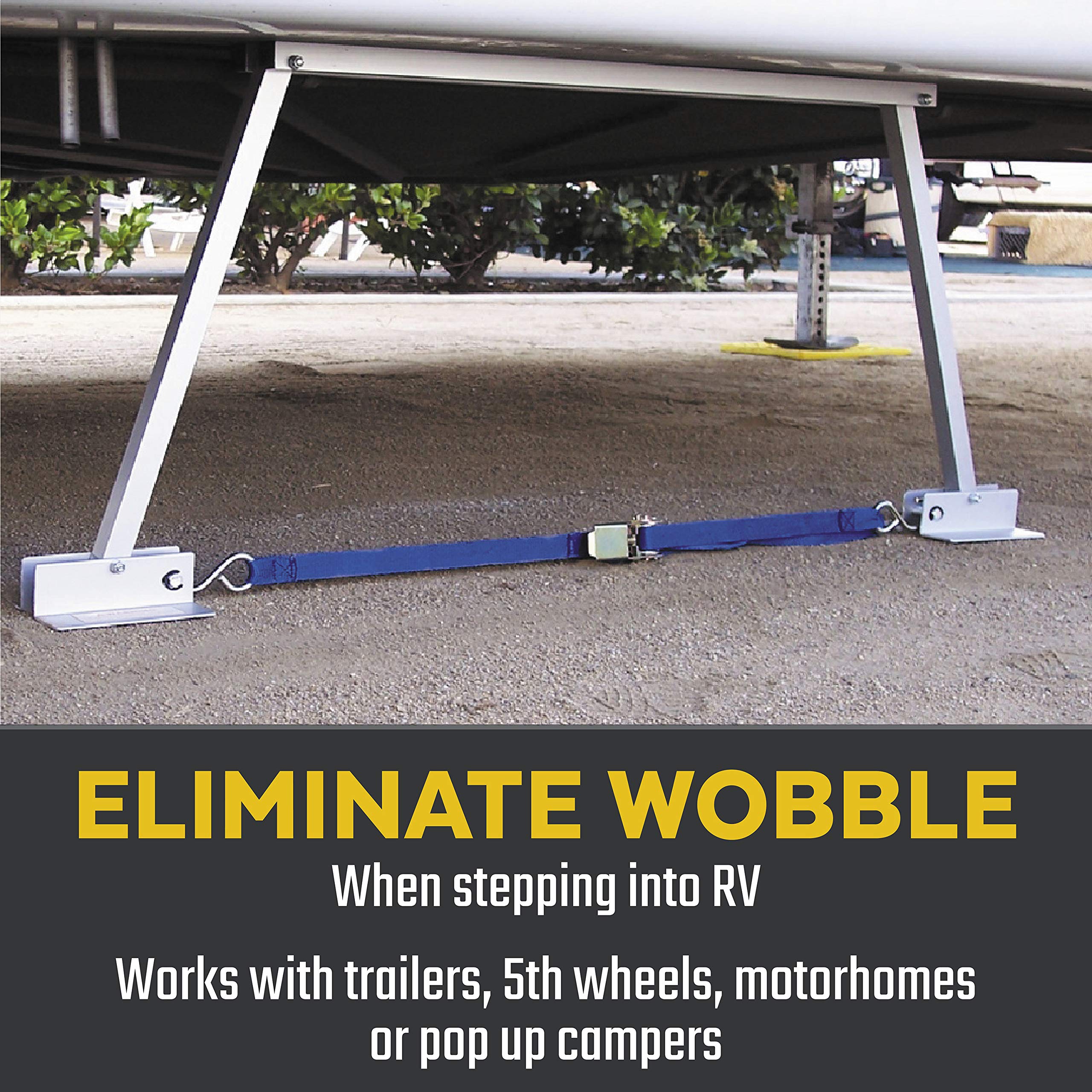 Valterra Universal RV Stabilizer Stop the Sway and Wobble, Adjustable to Fit 14-Inch to 28-Inch Frame to Ground, Compact Design with Storage Bag