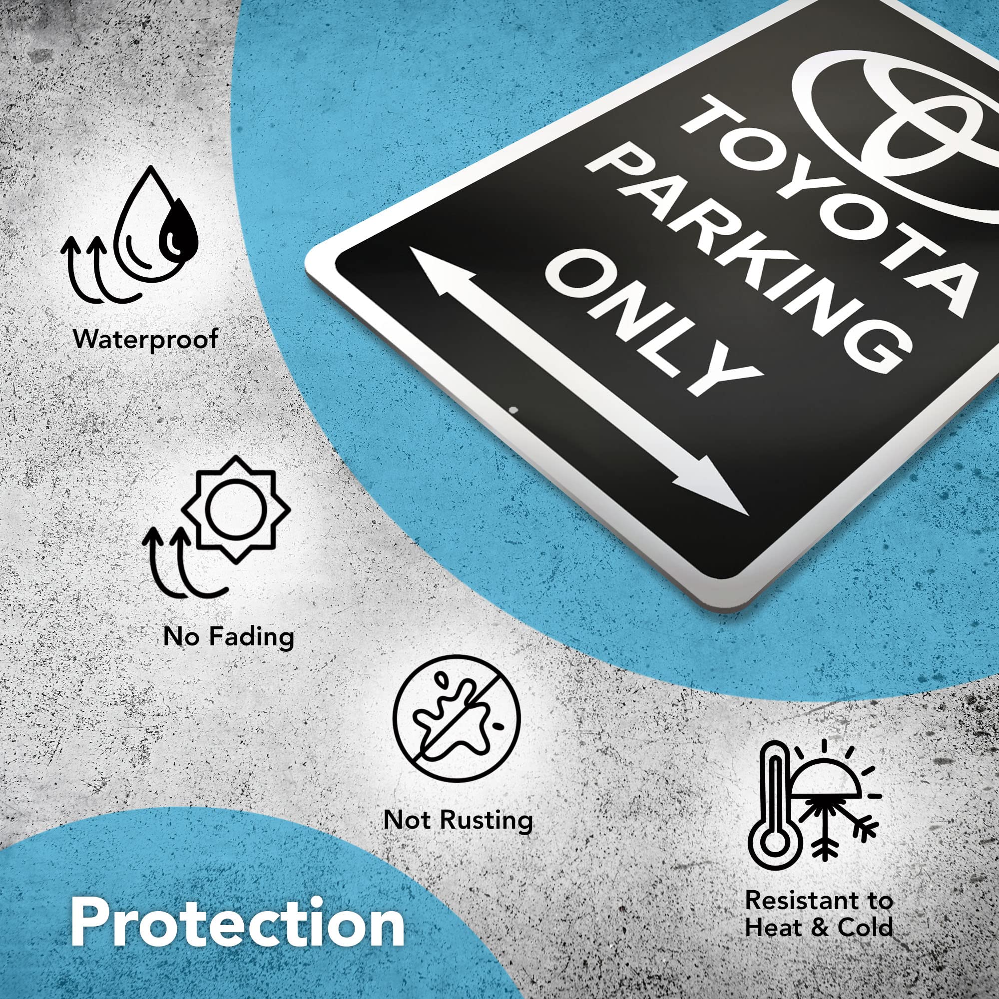 Toyota Parking Only Sign - 8x12 Aluminum Supra Gifts for Men - Black Toyota Signs for Garage, Bar, Man Cave