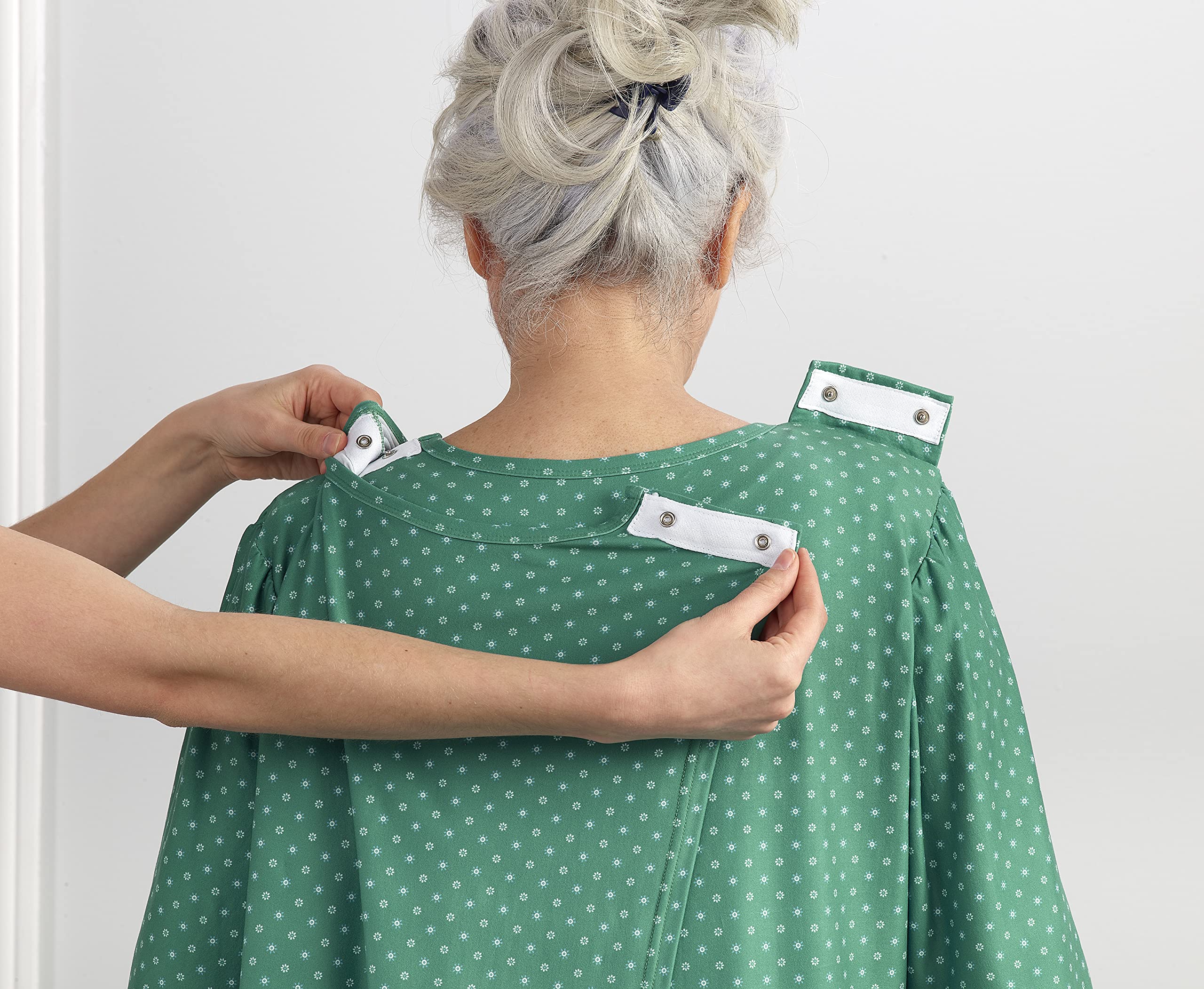 Silverts Hospital Gowns for Women Open Back, Night Gowns for Elderly Women, Adaptive Clothing for Seniors, Hospice Care Supplies, Hospital Robe, Old Lady Dress - Bloom SMA