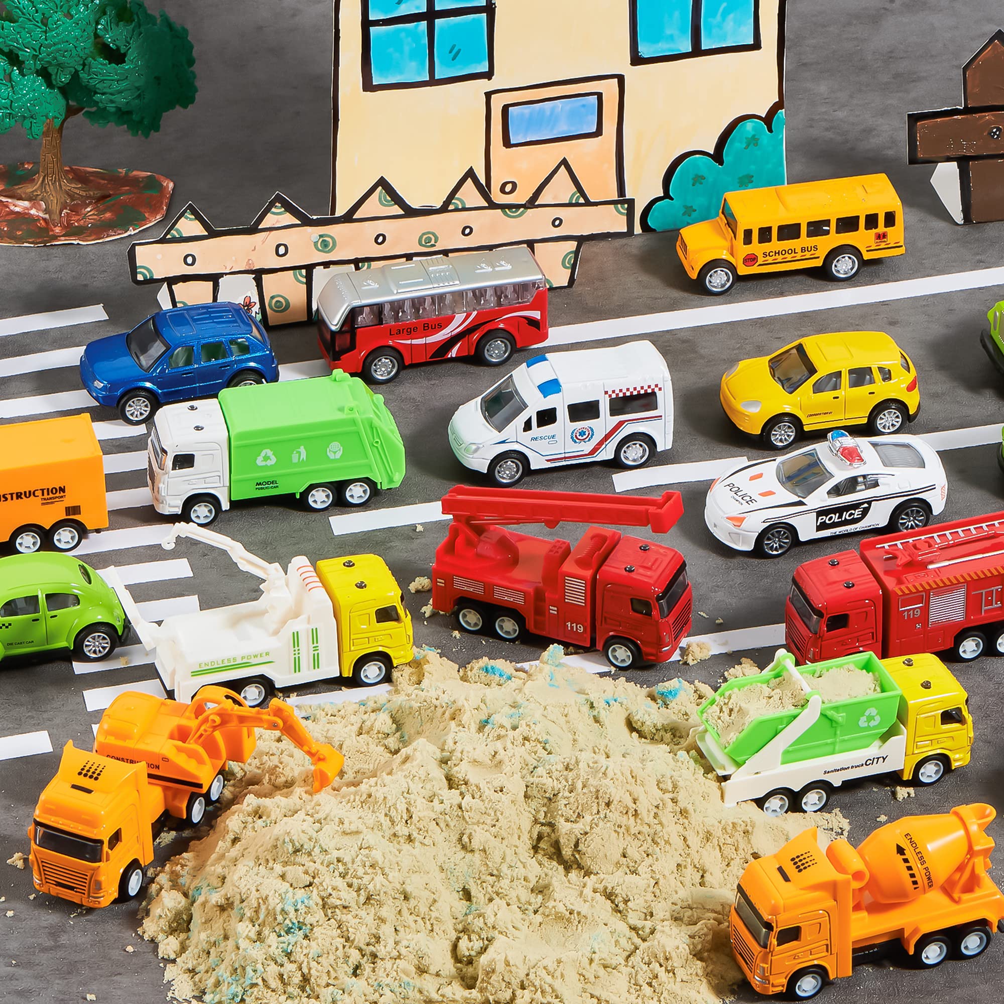 JOYIN 20PCS Die Cast Metal Pull Back Toy Cars, Vehicle Set for Toddlers, Child Party Favors, Cake Toppers, Stocking Stuffers, Race Cars for Boys, Gift Set for Babies