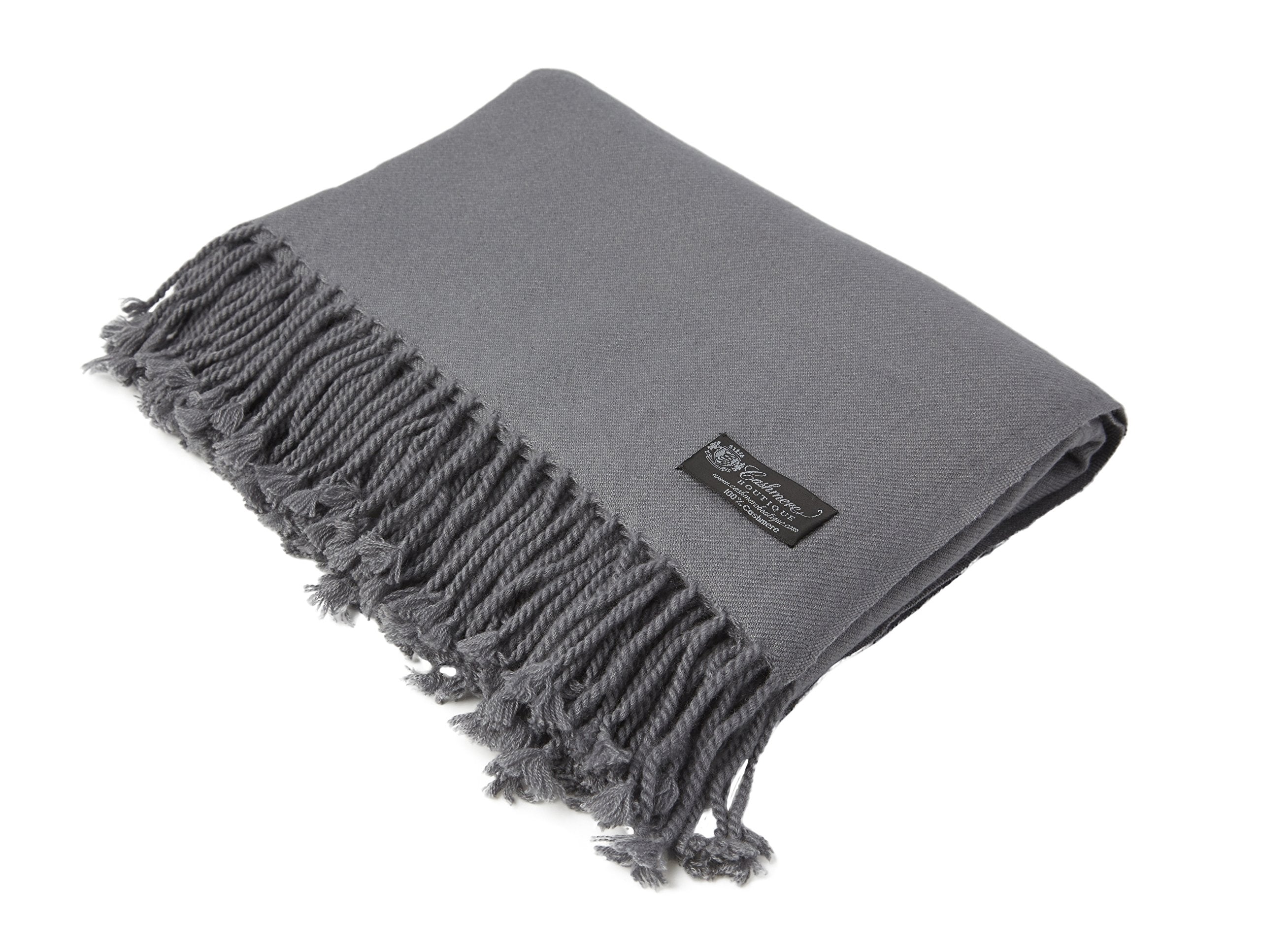 Cashmere Boutique 100% Pure Cashmere Throw Blanket - Lightweight, Breathable Cozy Luxury, Soft and Warm - 60 x 80 Inches