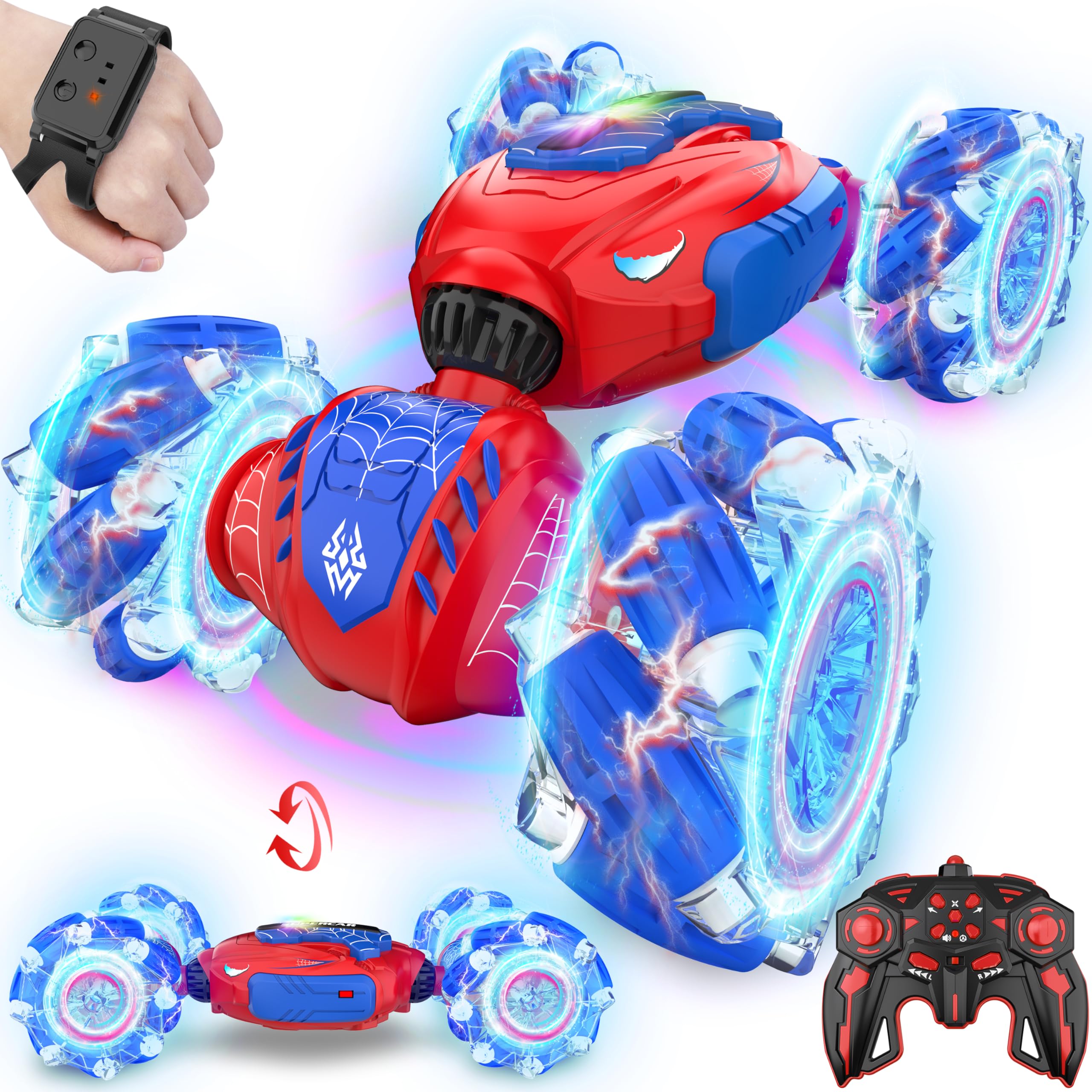 Remote Control Car, Gesture Sensing RC Stunt Car, 4 WD Transform Off Road for Rotating, 2.4Ghz Hand Controlled Remote Control Twister Cars, RC Cars for Kids Boys Girls Toy Gift Age 8 9 10 11 12 yr