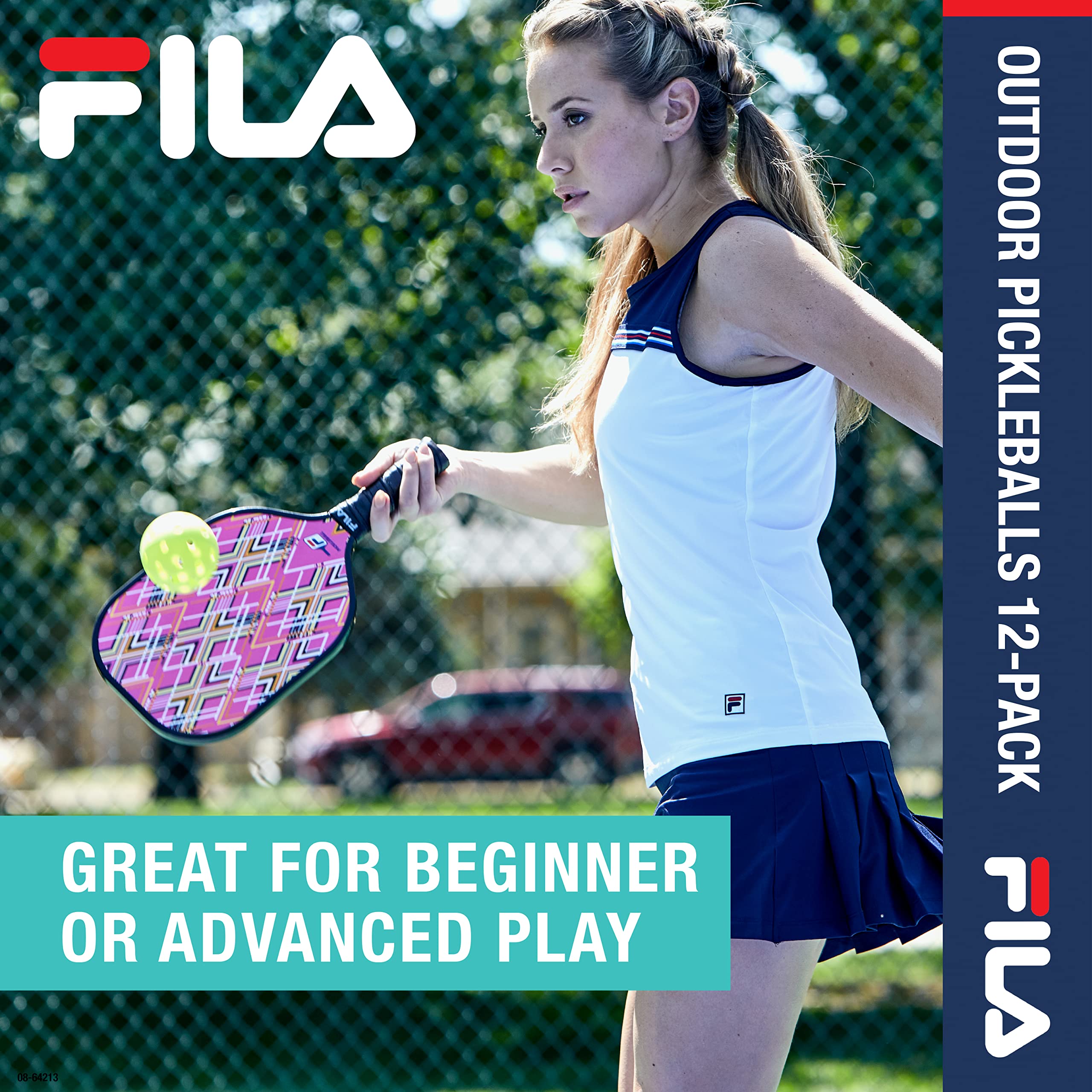 FILA Accessories Outdoor Pickleball Balls - Pickleball Set, Regulation Size Outdoor Pickleballs with 40 Holes (Lime Green), Pack of 12