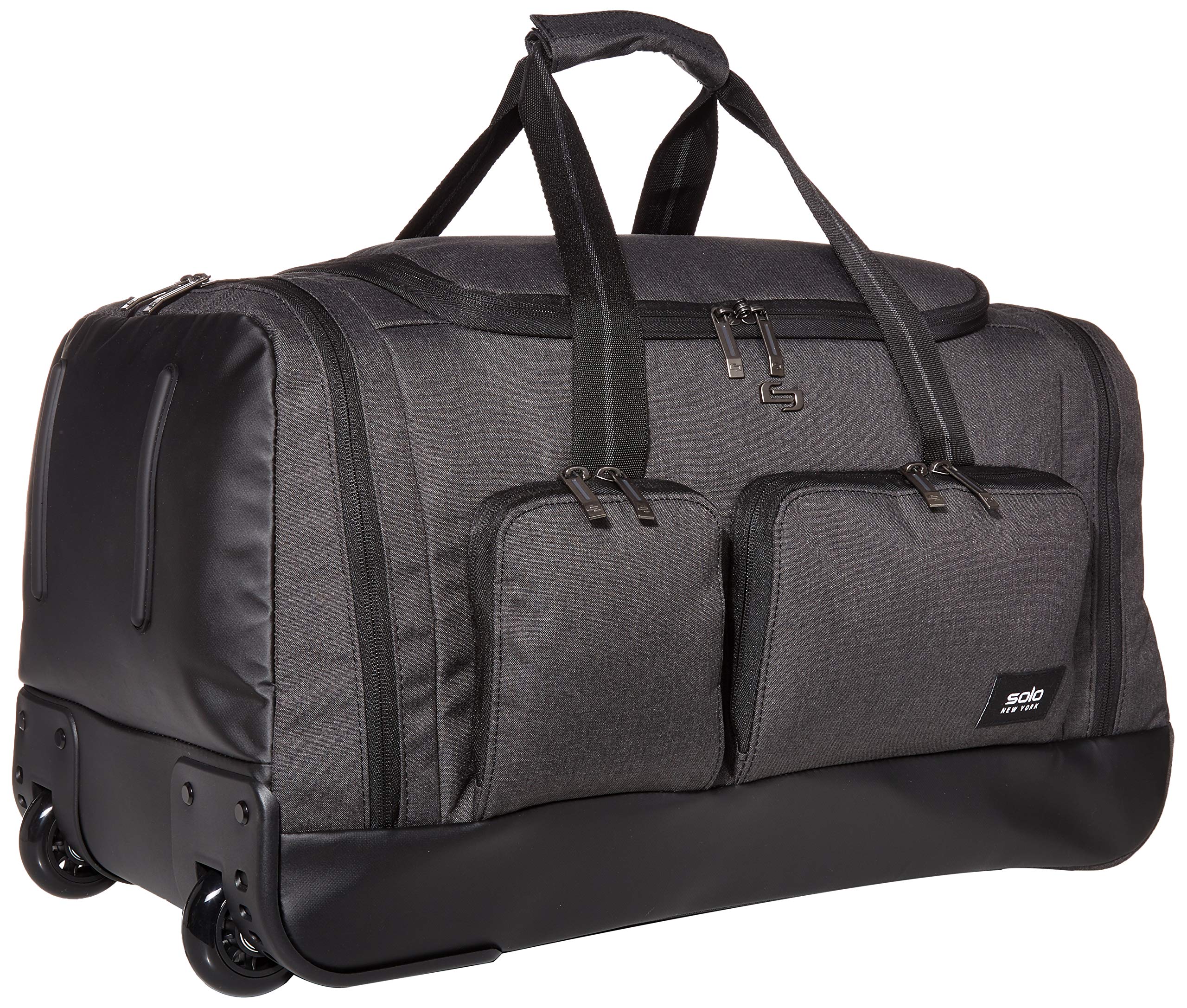 Solo New York Leroy Carry-On Wheeled Duffle Bag, 49L Capacity, Grey, 22 Inch