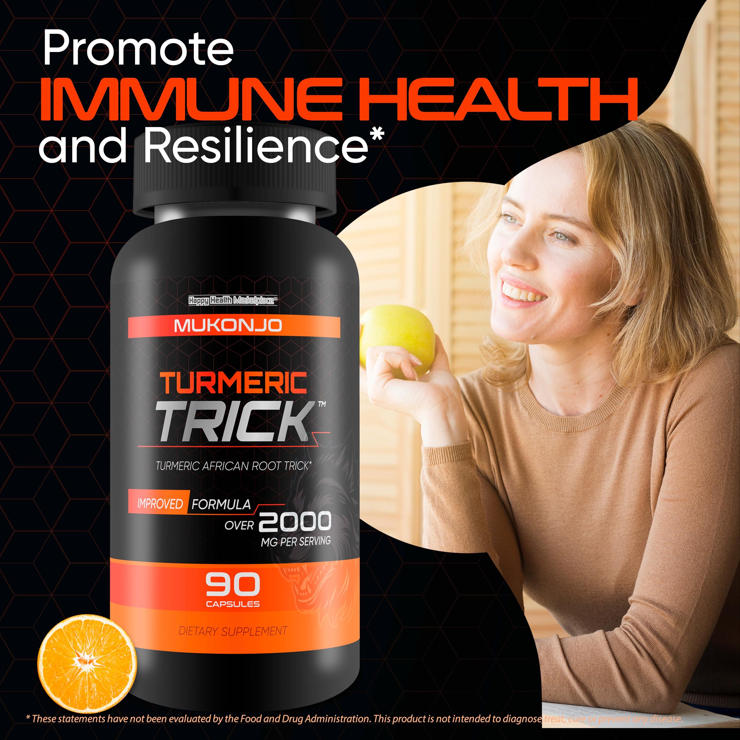 Mukonjo Turmeric Trick - with Vitamin D and Zinc for Men - Our Best Turmeric Curcumin Supplement for Men - Enriched with Black Pepper - Turmeric African Root Trick - Mens Health Vitamin D