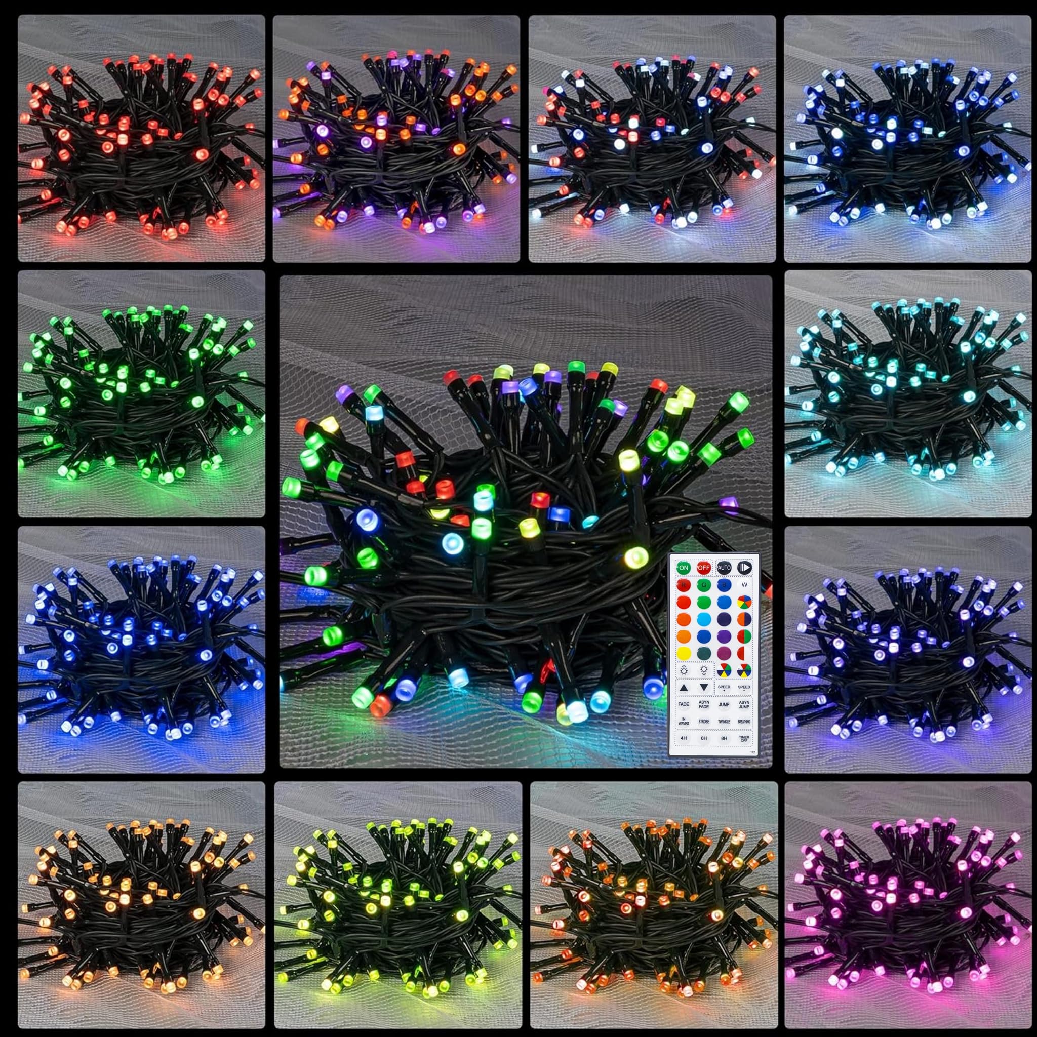 Dazzle Bright Color Changing Christmas Lights, 33ft 100 LED RGB String Lights with Remote & Timer, USB Powered Fairy Lights for Indoor Outdoor Xmas Tree Party Wedding Halloween Decorations