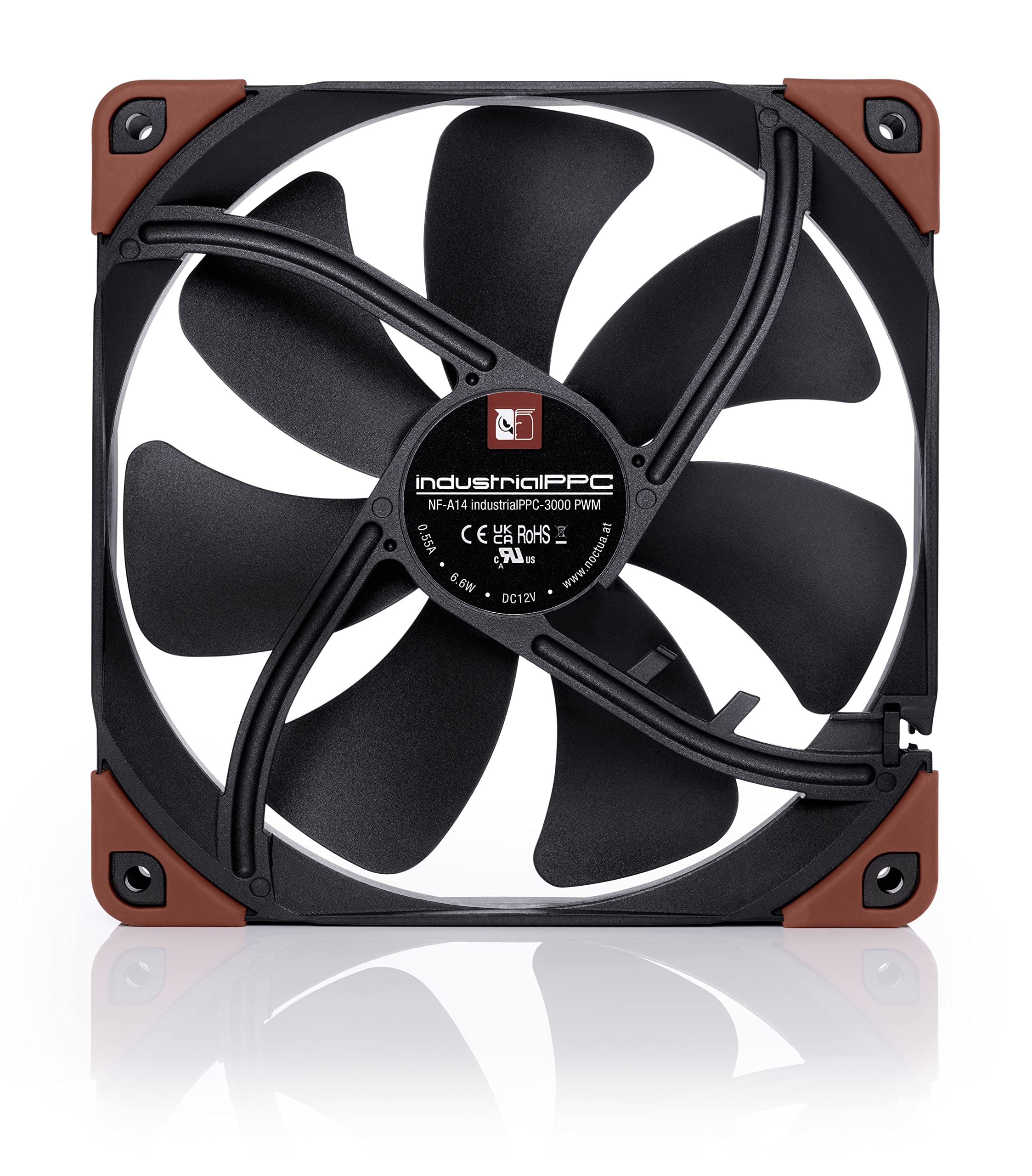 Noctua NF-A14 iPPC-3000 PWM, Heavy Duty Cooling Fan, 4-Pin, 3000 RPM (140mm, Black)