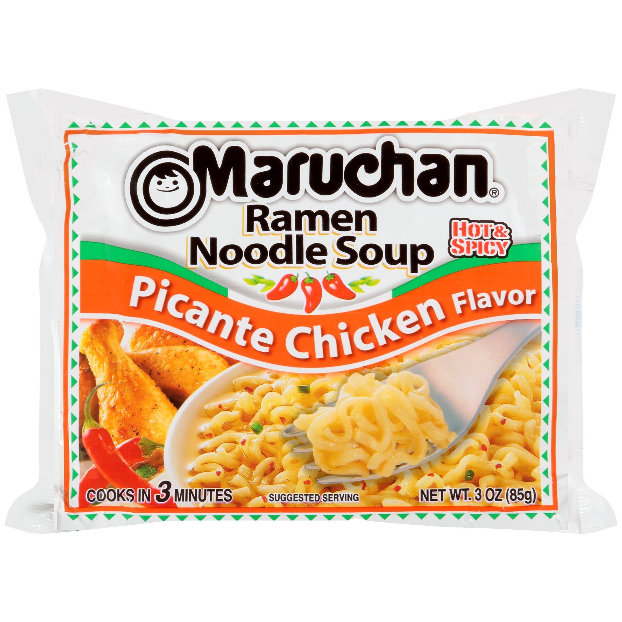 Maruchan Ramen Picante Chicken, Instant Ramen Noodles, Ready to Eat Meals, 3 Oz, 24 Count