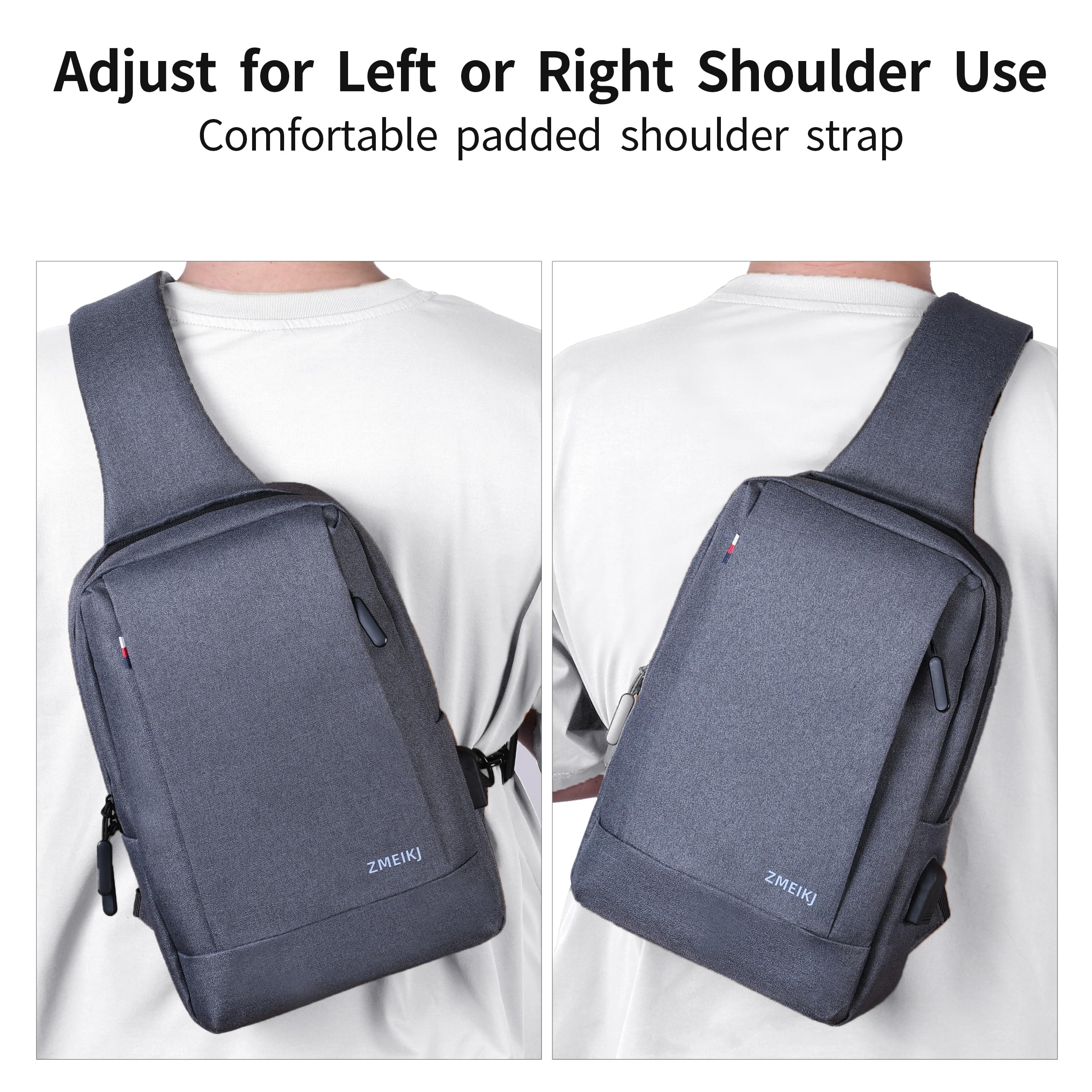 ZMEIKJ Messenger Bag for Men Women Sling Bag Crossbody Backpack Satchel Bag Daypack 9.7" iPad Bag Work Travel Hiking Casual