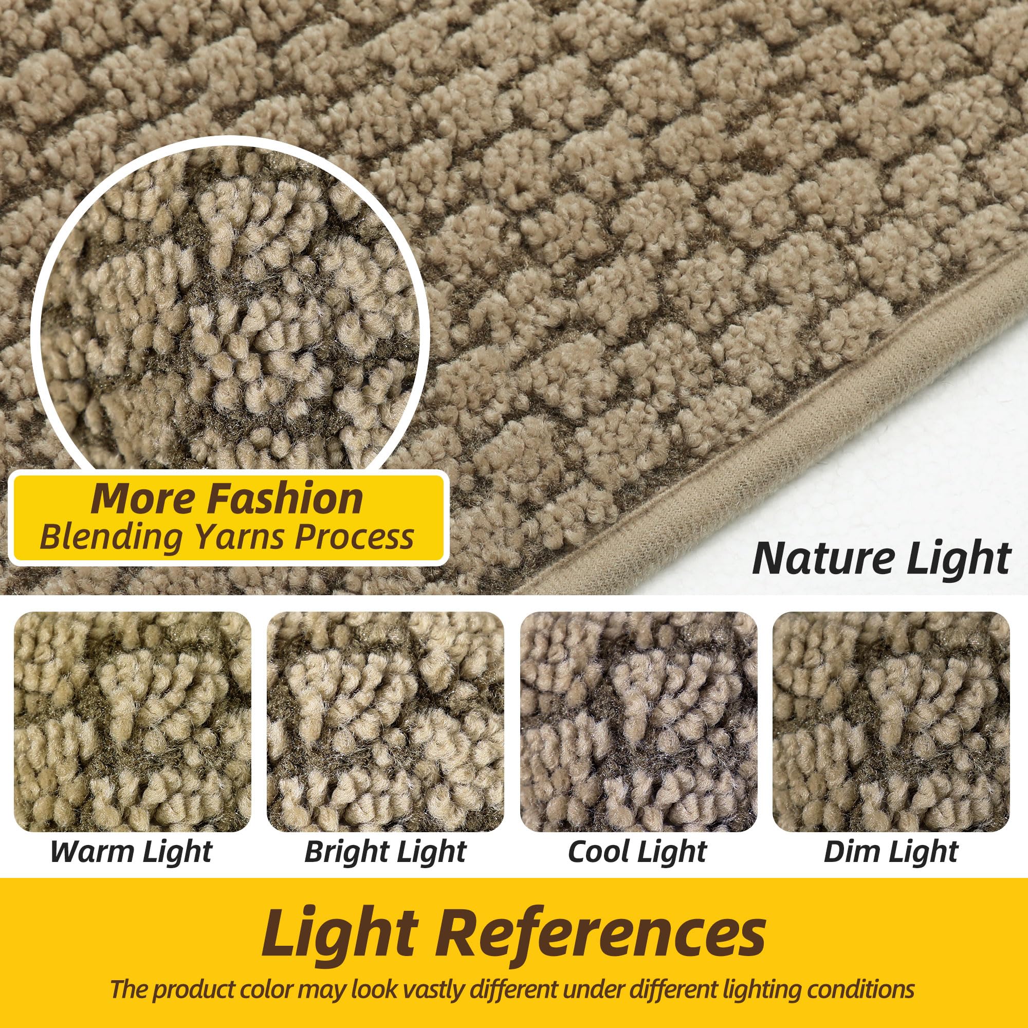 JSEI Dirt Trapper Door Mat 32"x48", Non-Slip Entryway Rugs Doormat Indoor, Washable Absorbent and Stain Resist Welcome Floor Mat for Front Door, Dog Door Mat, Muddy Wet Shoes & Paws, Beige