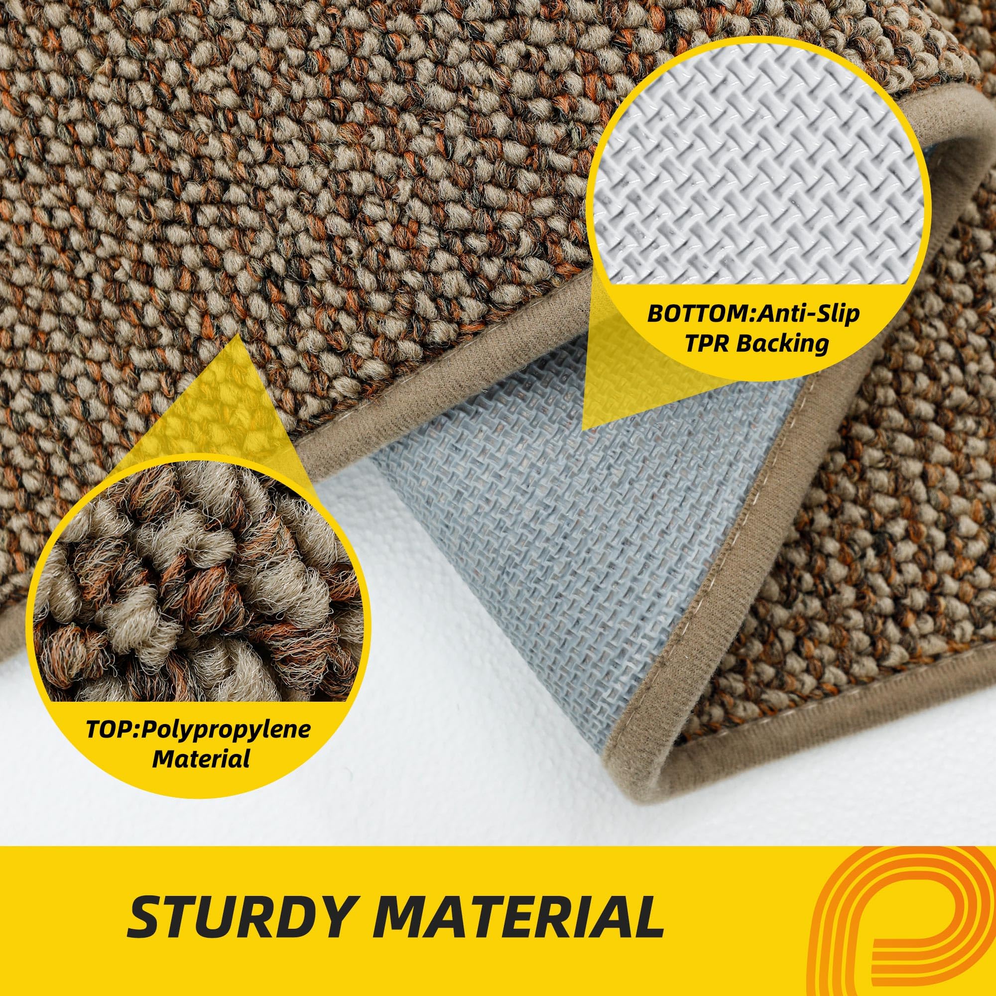 JSEI Kitchen Rugs, 2PCS Non-Slip Kitchen Mats for Floor, Machine Washable Absorbent and Stain Resistant Kitchen Runner, Carpet Mats with TPR Backing for Kitchen, 24”x36”+24”x60”, Beige