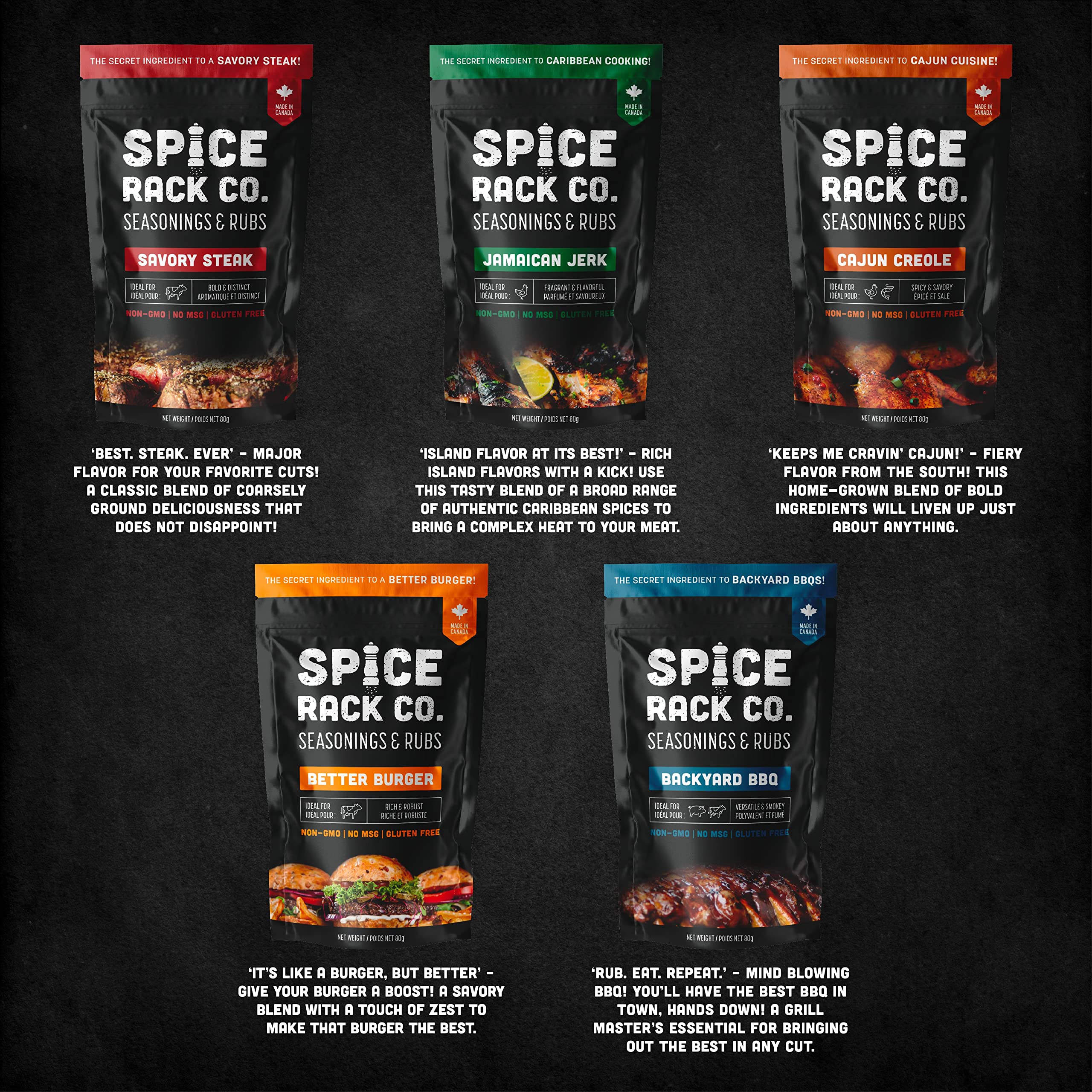 BBQ Spices And Rubs Gift Set - Spice Rack Co BBQ Rub Gift Sets, Grill Seasoning Gift Set Of 5 Flavors, Grilling Spices Gift Sets For Men & BBQ gifts for men, BBQ Seasonings And Rubs Gift Set of 5