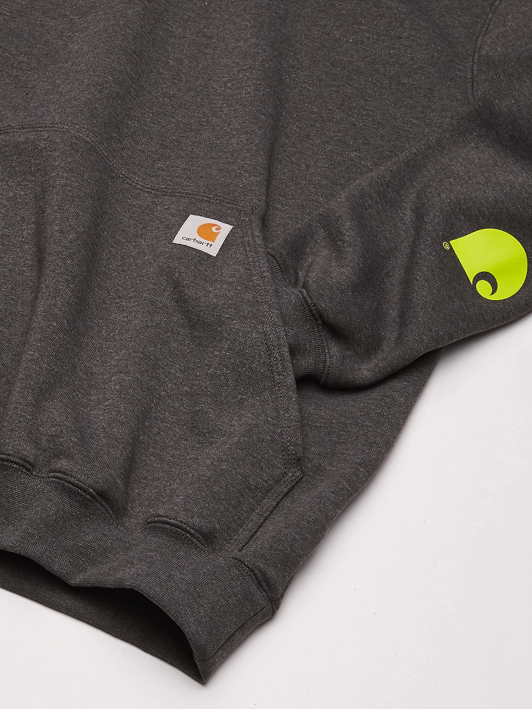 Carhartt Men's Loose Fit Midweight Logo Sleeve Graphic Sweatshirt (Also Available in Big & Tall), Carbon Heather, Large