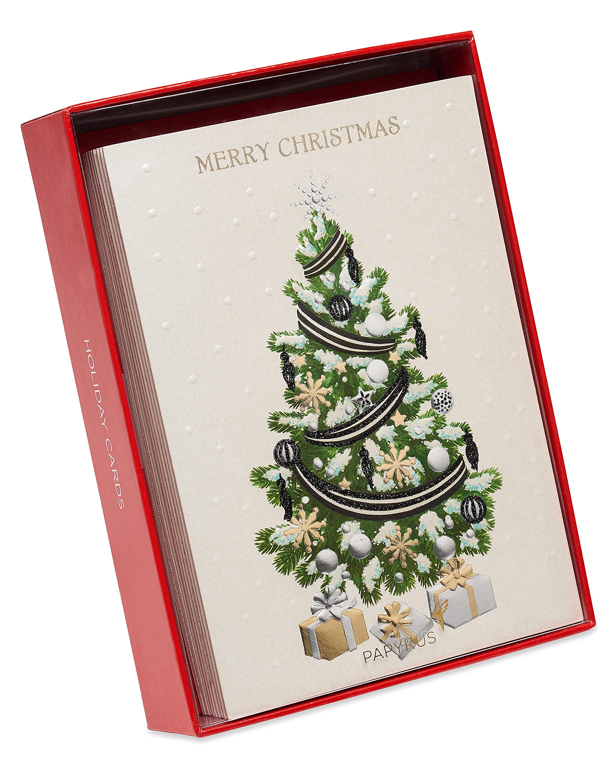 Papyrus Christmas Cards Boxed with Envelopes, Splendor of the Season, Christmas Tree (12-Count)