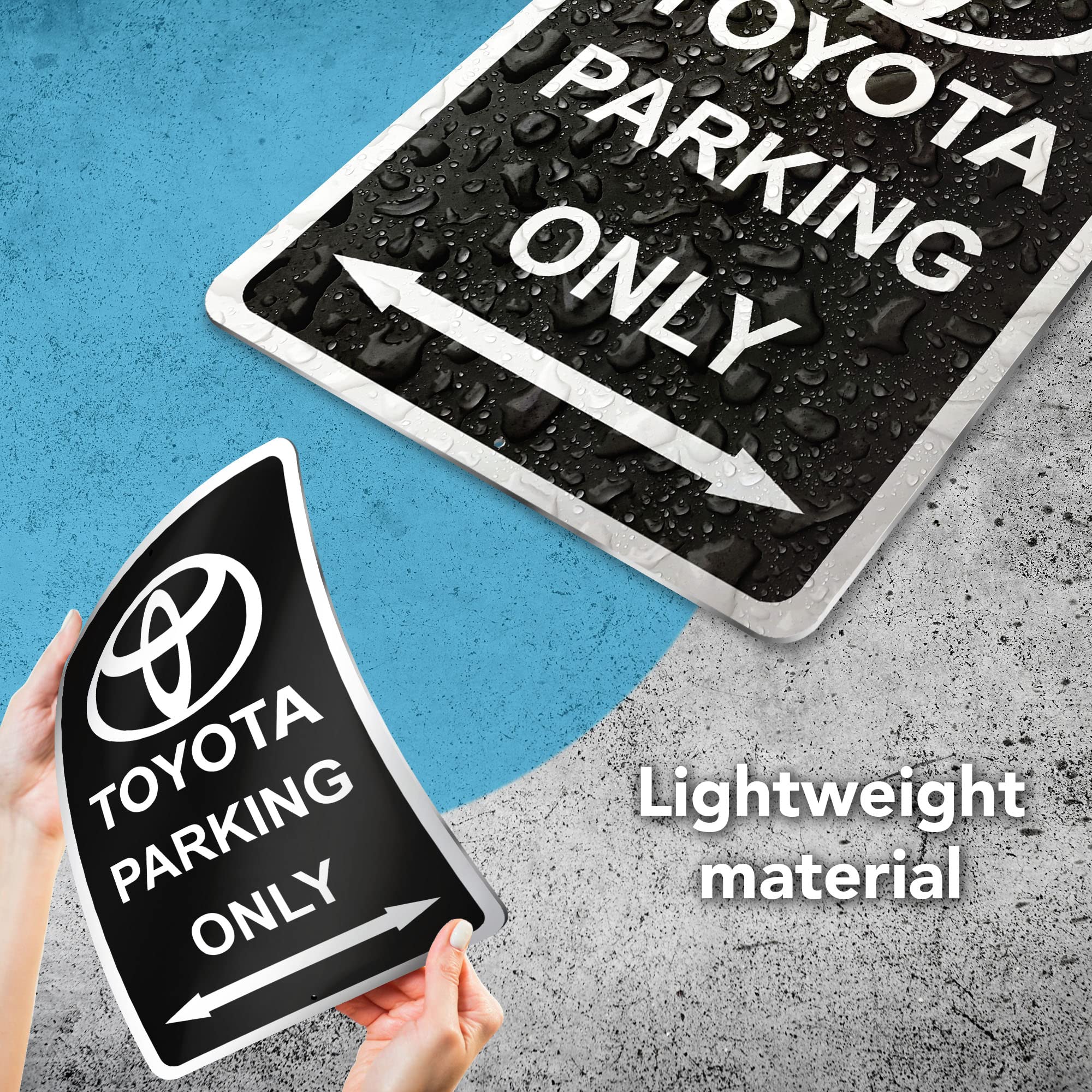 Toyota Parking Only Sign - 8x12 Aluminum Supra Gifts for Men - Black Toyota Signs for Garage, Bar, Man Cave