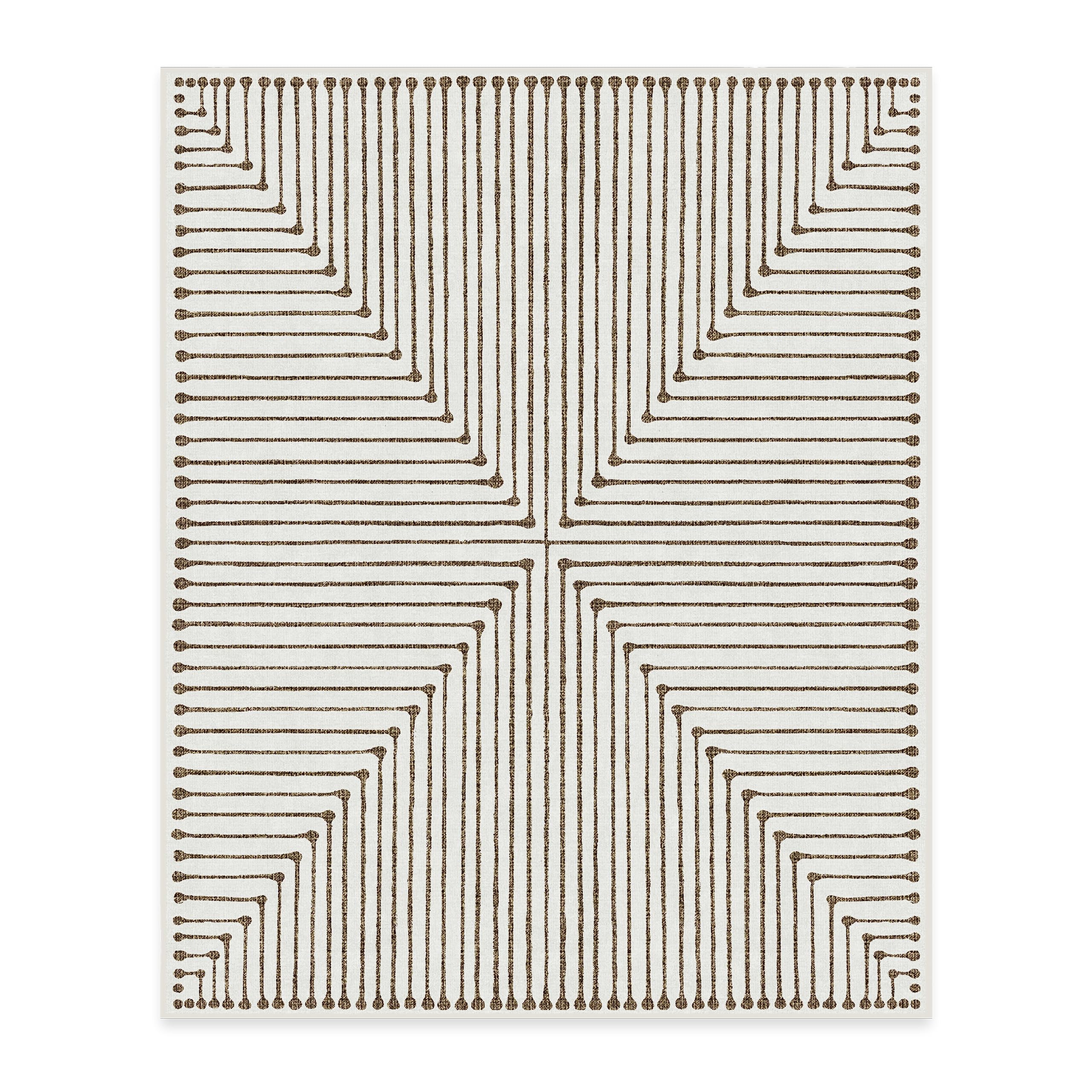 RUGGABLE x Jonathan Adler Washable Rug - Perfect Modern Area Rug for Living Room, Bedroom, Kitchen & Dorm Room - Stain & Water Resistant - Durable, Inkdrop Camel/Ivory 8'x10' (Standard Pad)