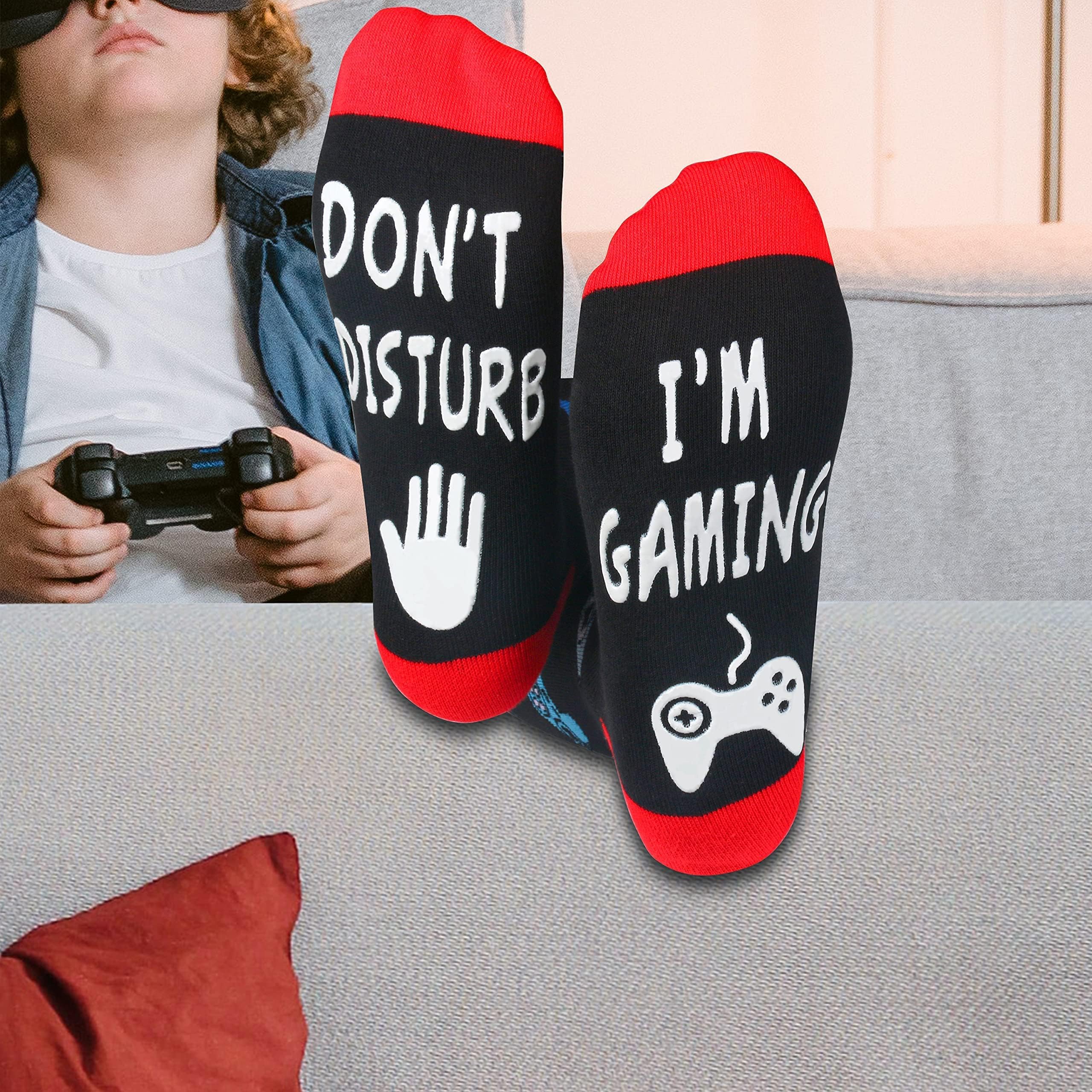 Do Not Disturb I'm Gaming Socks,Boy Gifts Ideas,Mens Gifts For Christmas,Funny Gamer Socks Gifts For Men,Him,Dad,Sons,Teen Boys