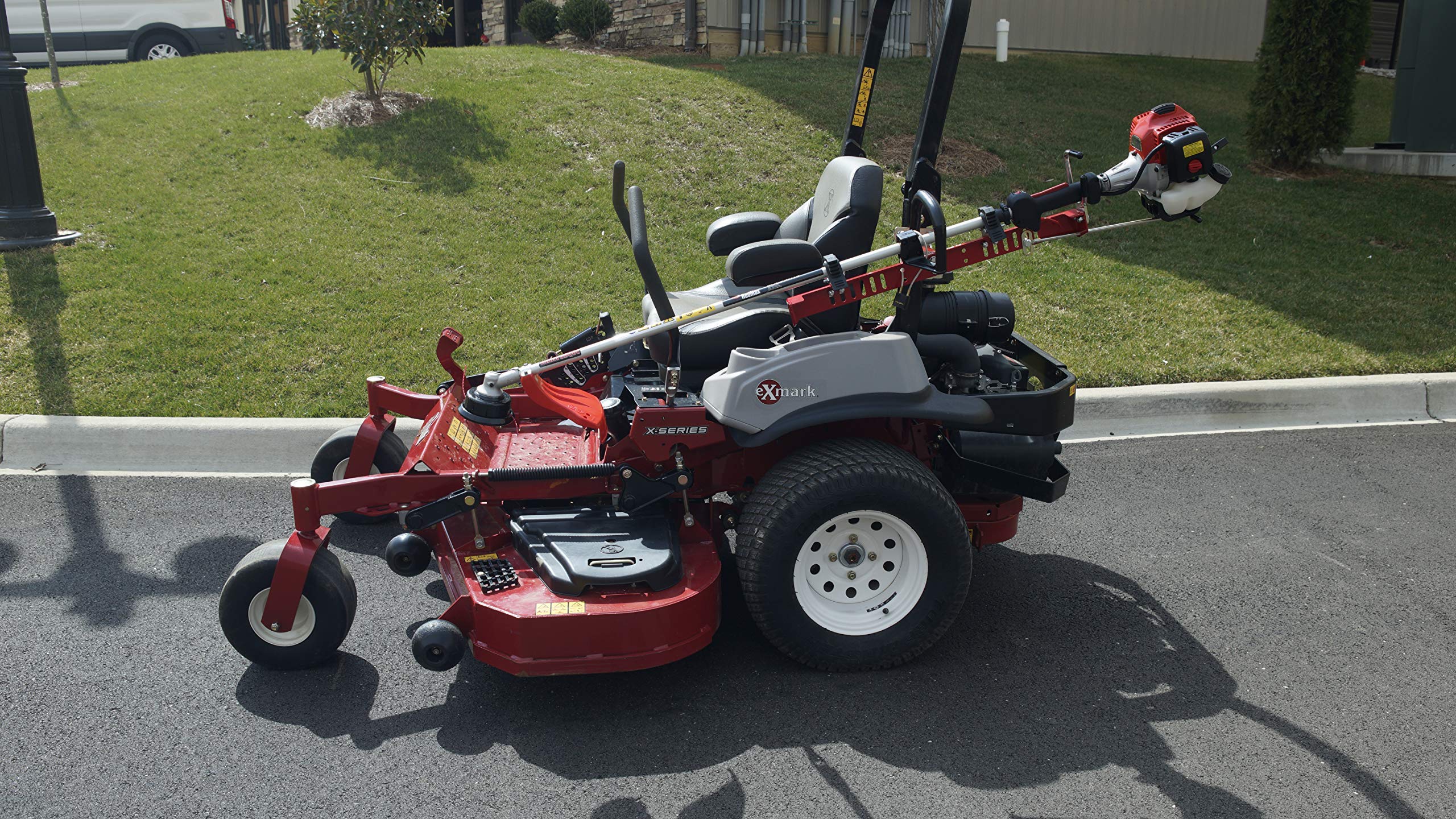 Jungle Jim’s ZTR-TR Zero Turn Mower Trimmer Holder – Adjustable Fit for 1"-2" Roll Bars – Quick Clamp Locking System