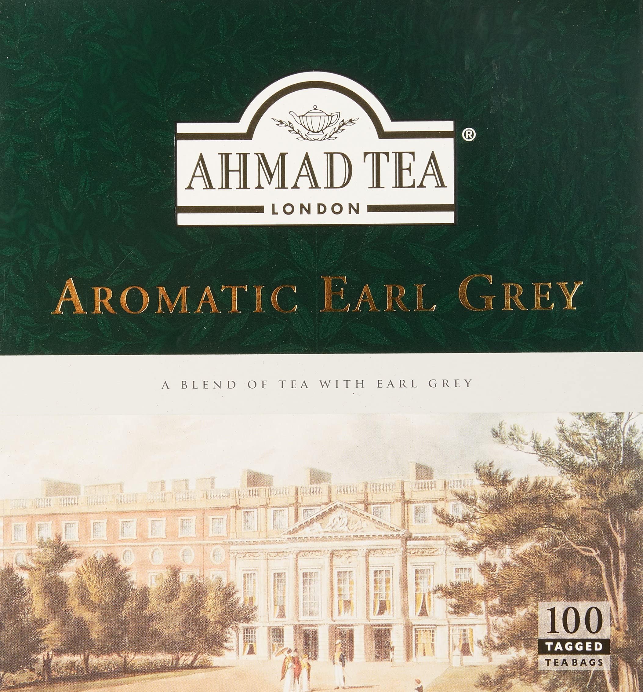 Ahmad Tea Black Tea, Earl Grey Aromatic Teabags, 100 ct - Caffeinated & Sugar-Free, Packaging May Vary