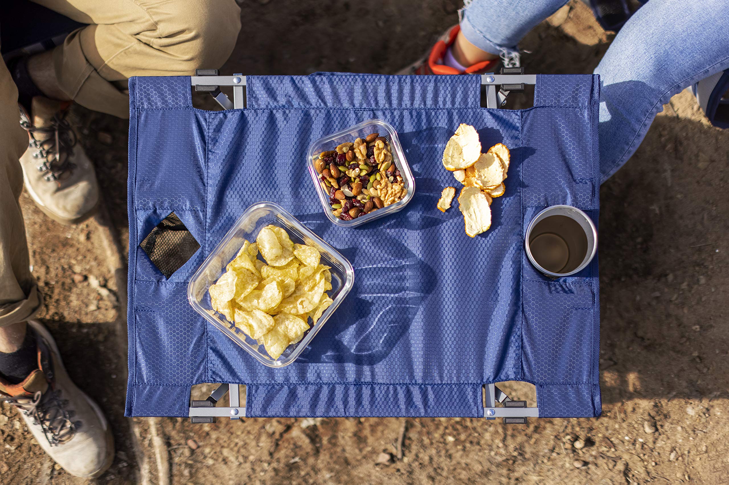 Sport-Brella SunSoul Portable Folding Table for Outdoor Camping, Picnics, Tailgates, and Beach Navy