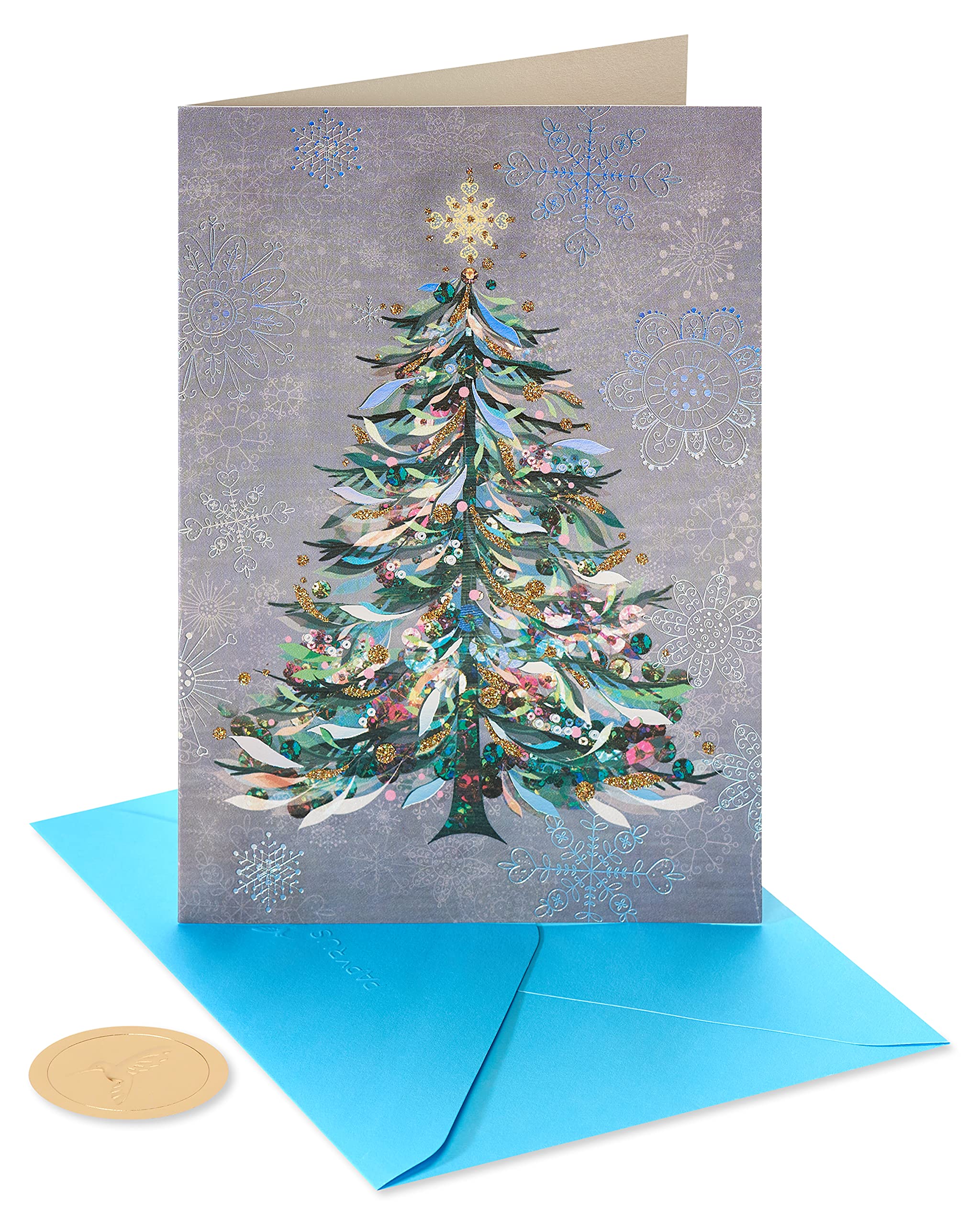 Papyrus Christmas Cards Boxed with Envelopes, Joyful Holiday, Festive Christmas Tree (14-Count)