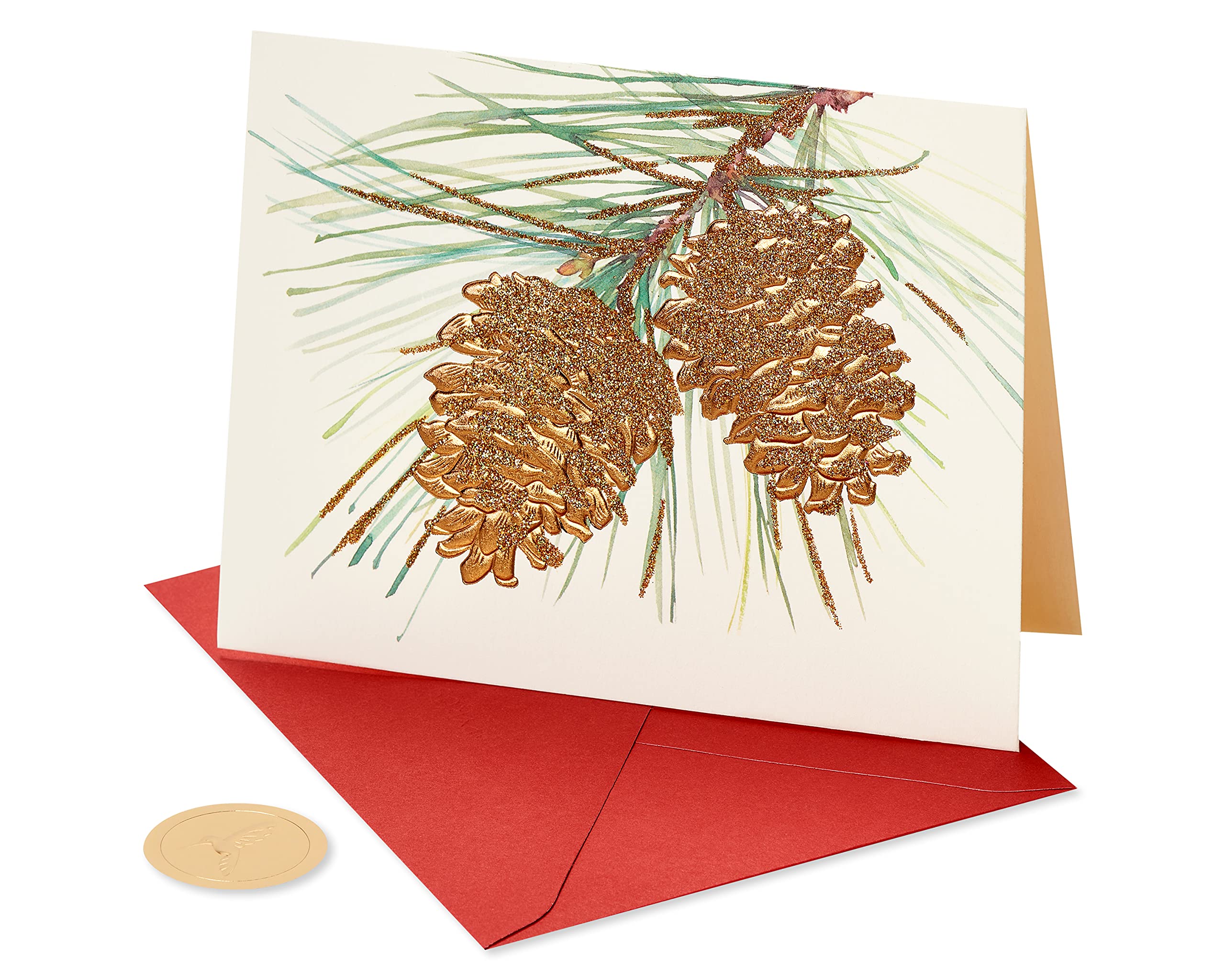 Papyrus Holiday Cards Boxed with Envelopes, Wonderful Year to Come, Pinecones (14-Count)