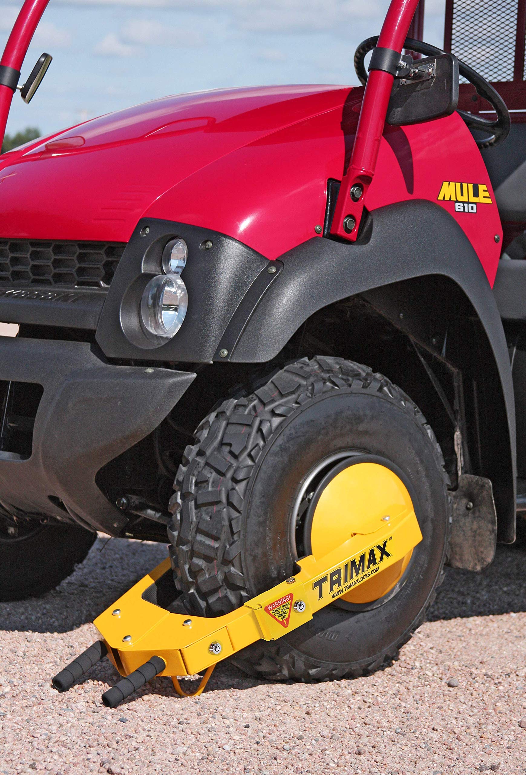 Trimax TWL100 Ultra-Max Adjustable Wheel Lock, Yellow/Black